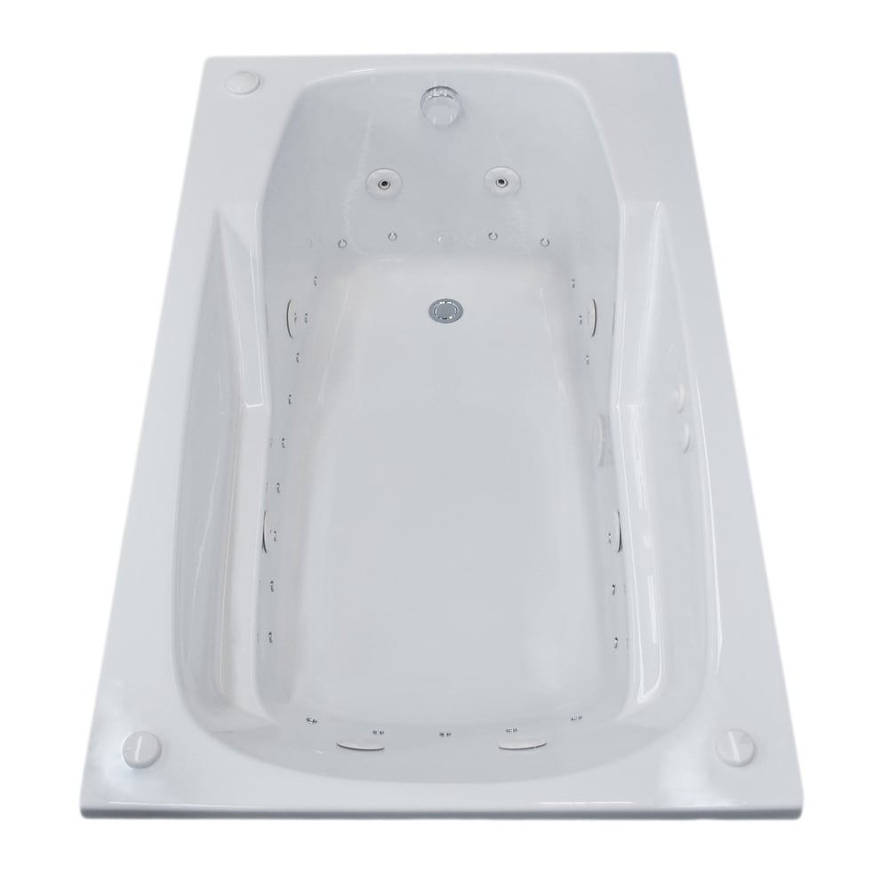 Atlantis Whirlpools Eros 36 x 60 Rectangular Air & Whirlpool Jetted Bathtub in White 3660EDR