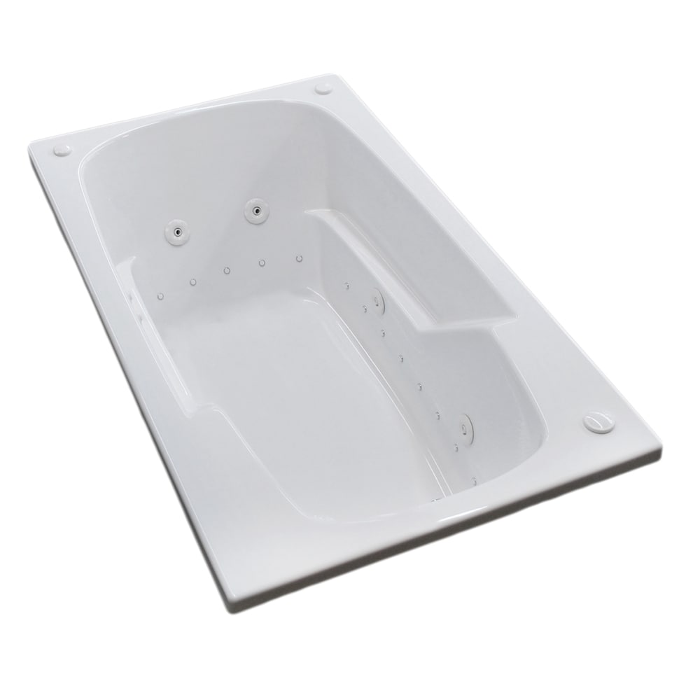 Atlantis Whirlpools Eros 36 x 60 Rectangular Air & Whirlpool Jetted Bathtub in White 3660EDR