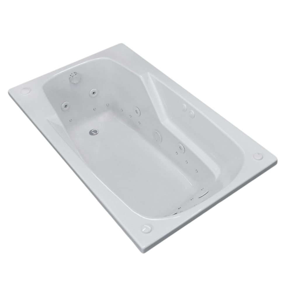 Atlantis Whirlpools Eros 36 x 60 Rectangular Air & Whirlpool Jetted Bathtub in White 3660EDR