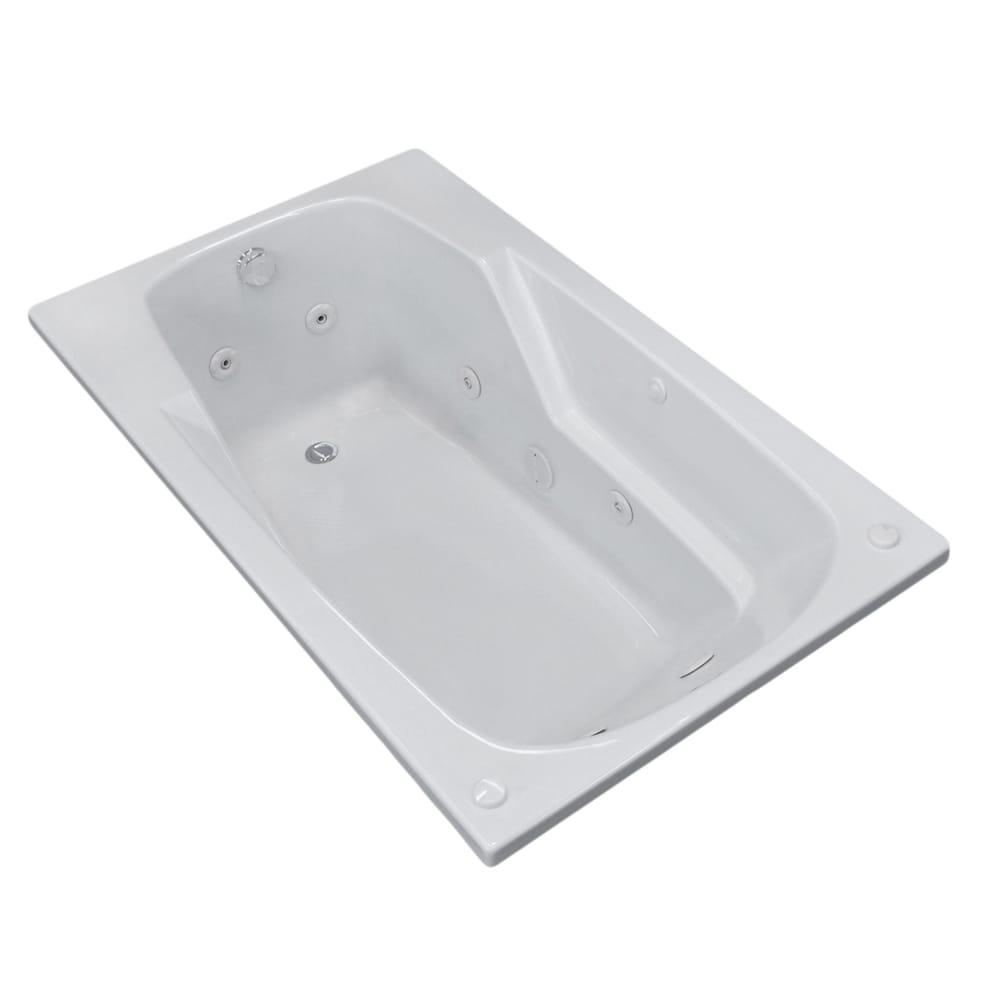 Atlantis Whirlpools Eros 36 x 60 Rectangular Whirlpool Jetted Bathtub in White 3660EWL