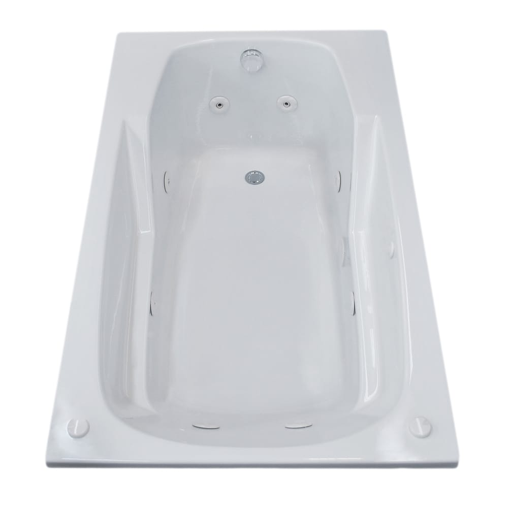 Atlantis Whirlpools Eros 36 x 60 Rectangular Whirlpool Jetted Bathtub in White 3660EWR