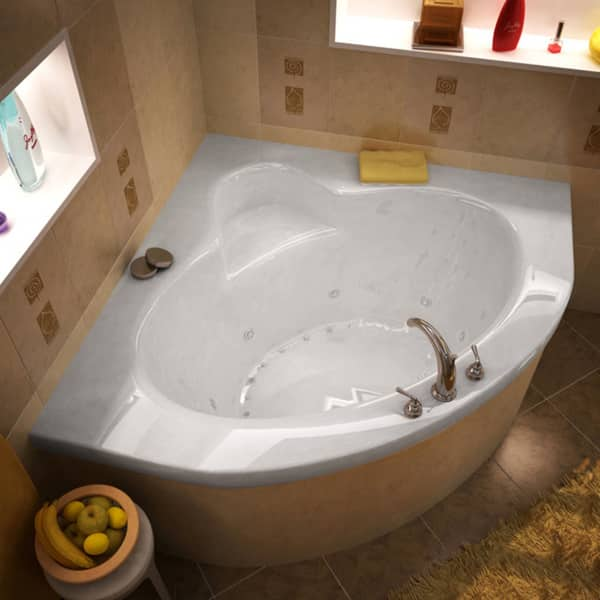 Atlantis Whirlpools Alexandria 60 x 60 Corner Air & Whirlpool Jetted Bathtub in White 6060ADR