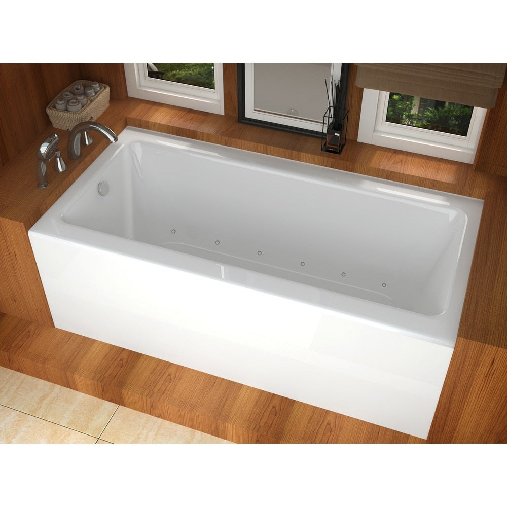 Atlantis Whirlpools Soho 30 x 60 Front Skirted Air Massage Tub with Left Drain in White 3060SHAL