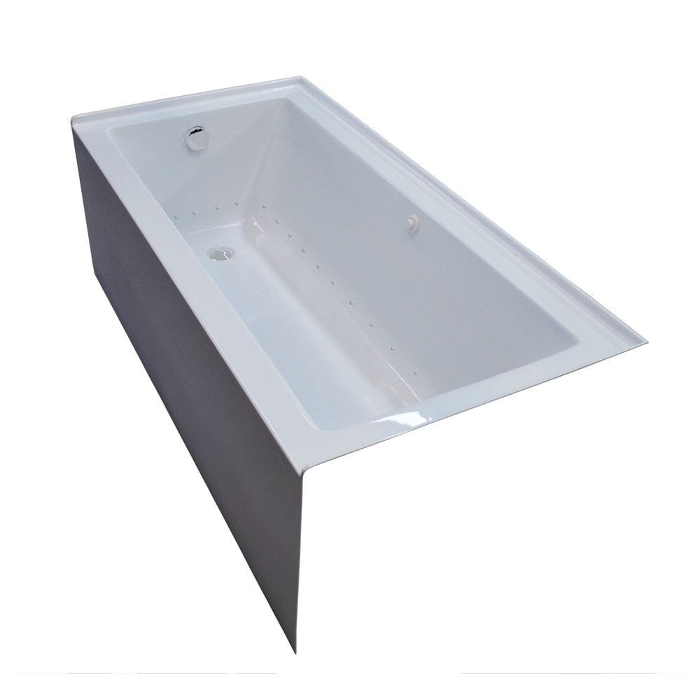 Atlantis Whirlpools Soho 30 x 60 Front Skirted Air Massage Tub with Left Drain in White 3060SHAL