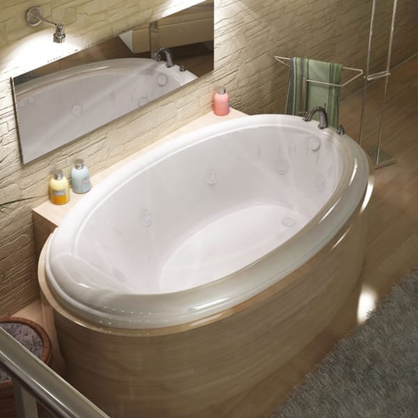 Atlantis Whirlpools Petite 36 x 60 Oval Air Jetted Bathtub in White 3660PAR