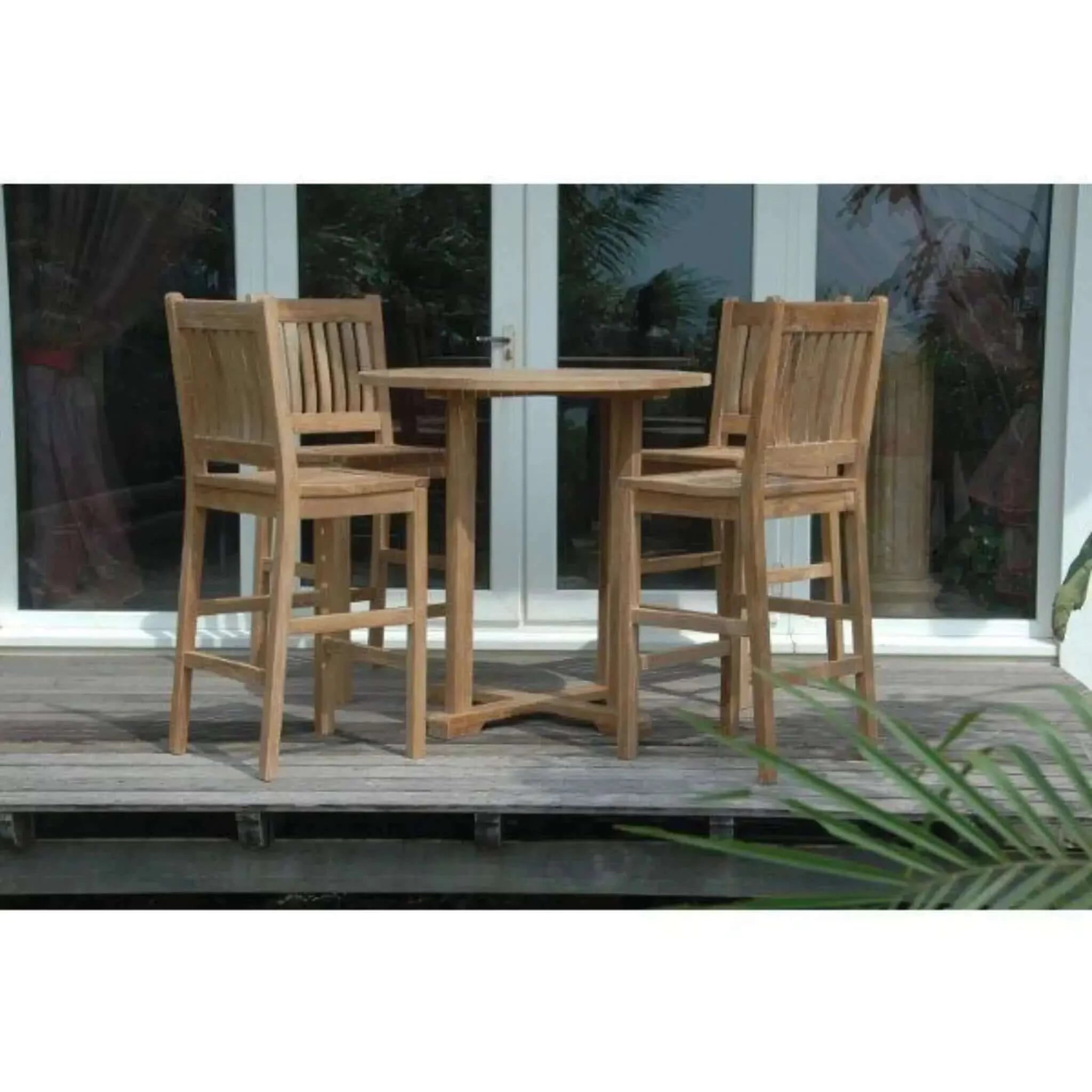 Anderson Teak Bahama Avalon 5-Pieces Round Bar Set-9