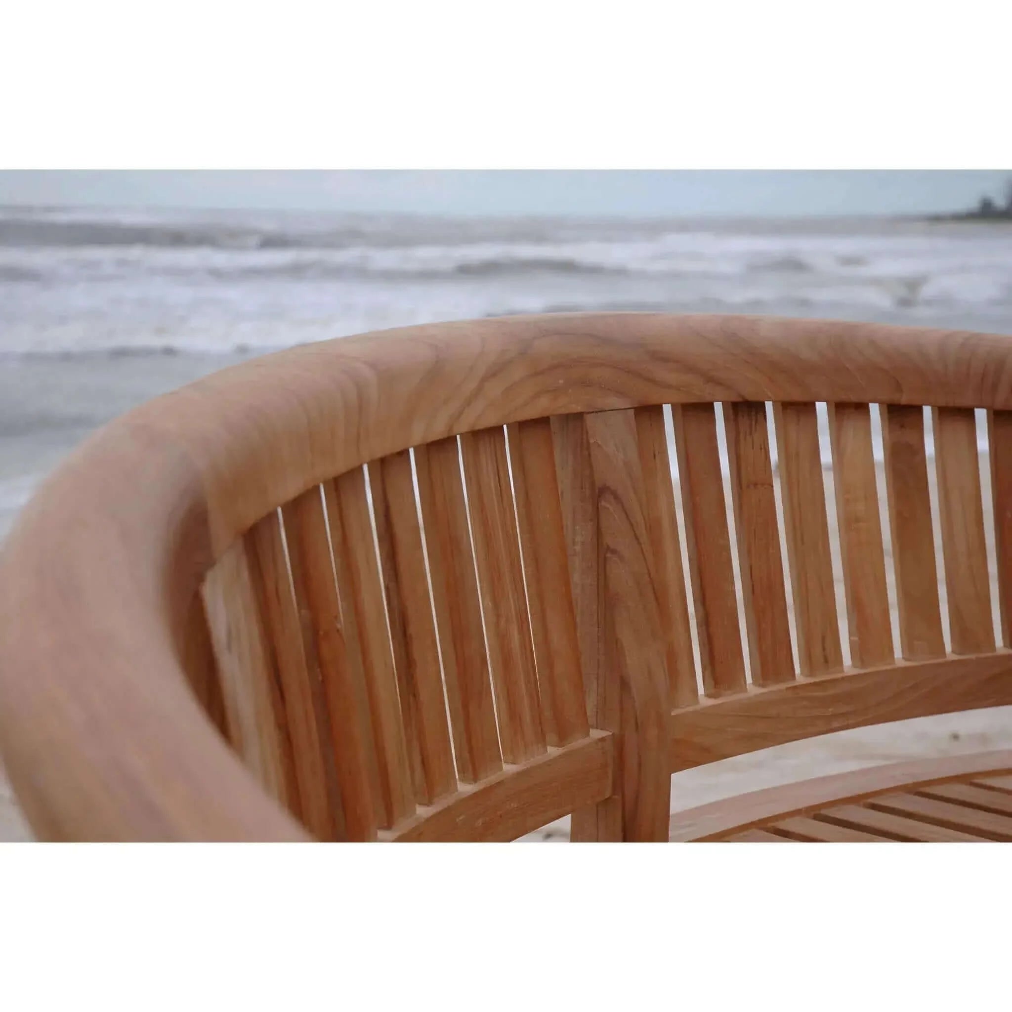 Anderson Teak Curve 3-Seater Bench Extra Thick Wood BH-005CT