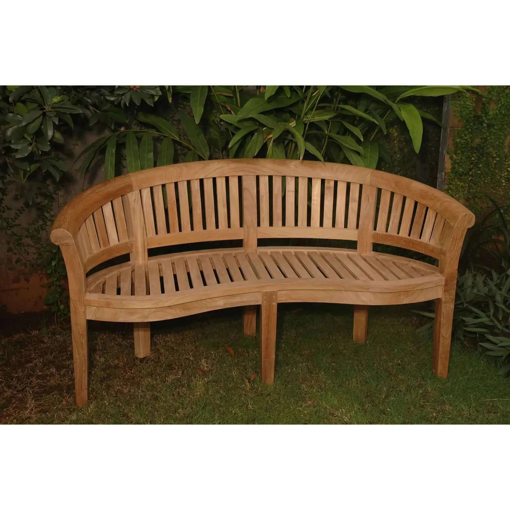 Anderson Teak Curve 3-Seater Bench Extra Thick Wood BH-005CT