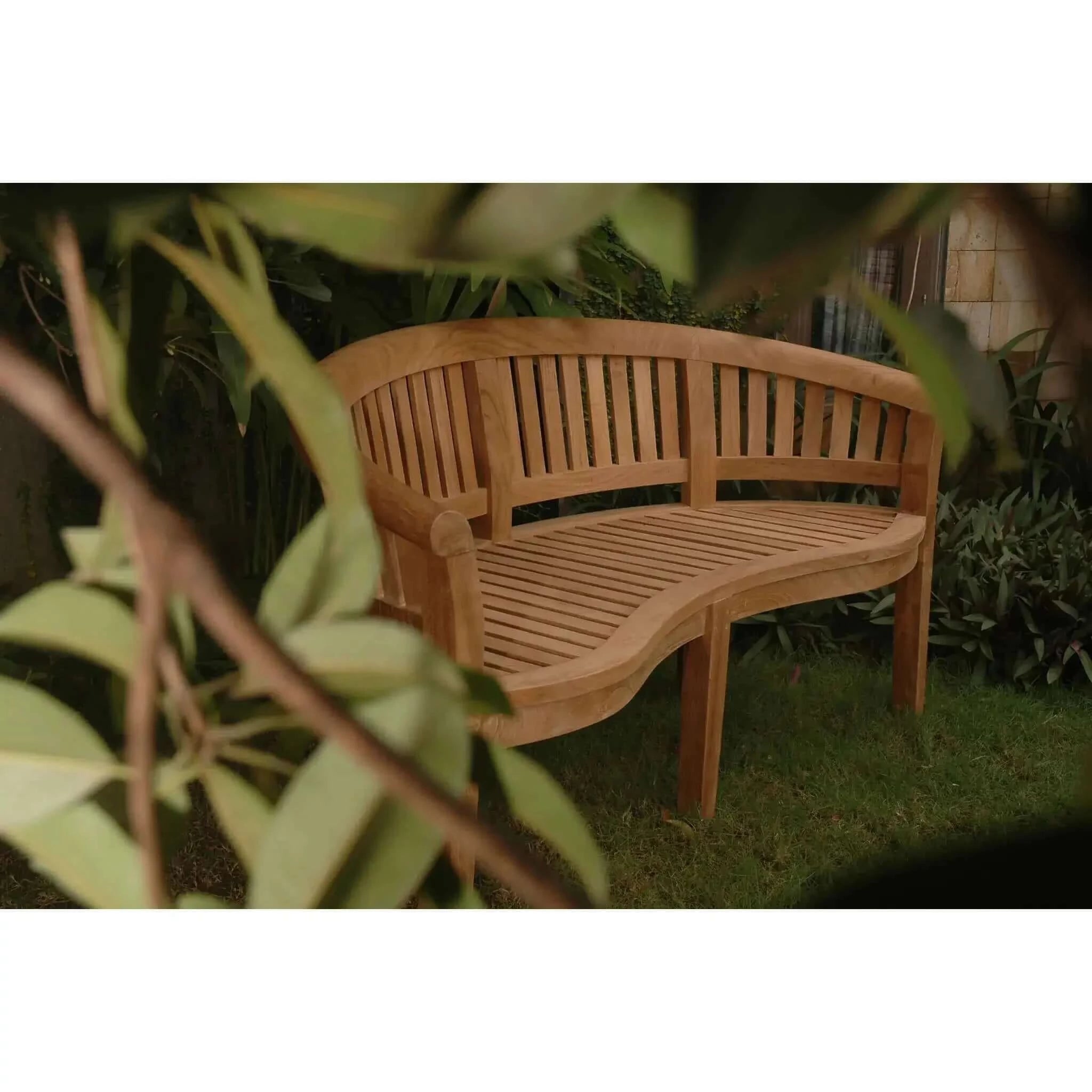 Anderson Teak Curve 3-Seater Bench Extra Thick Wood BH-005CT