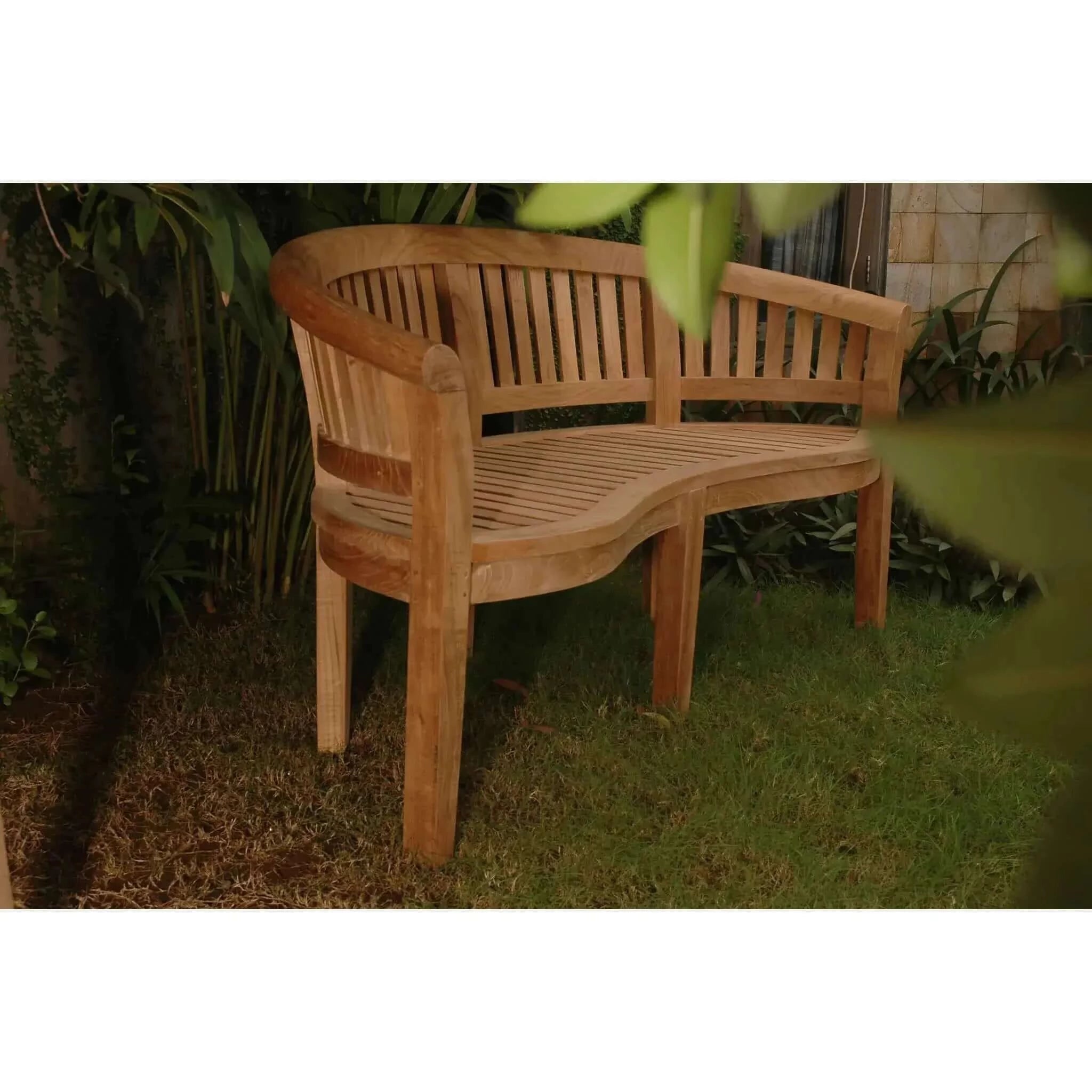 Anderson Teak Curve 3-Seater Bench Extra Thick Wood BH-005CT