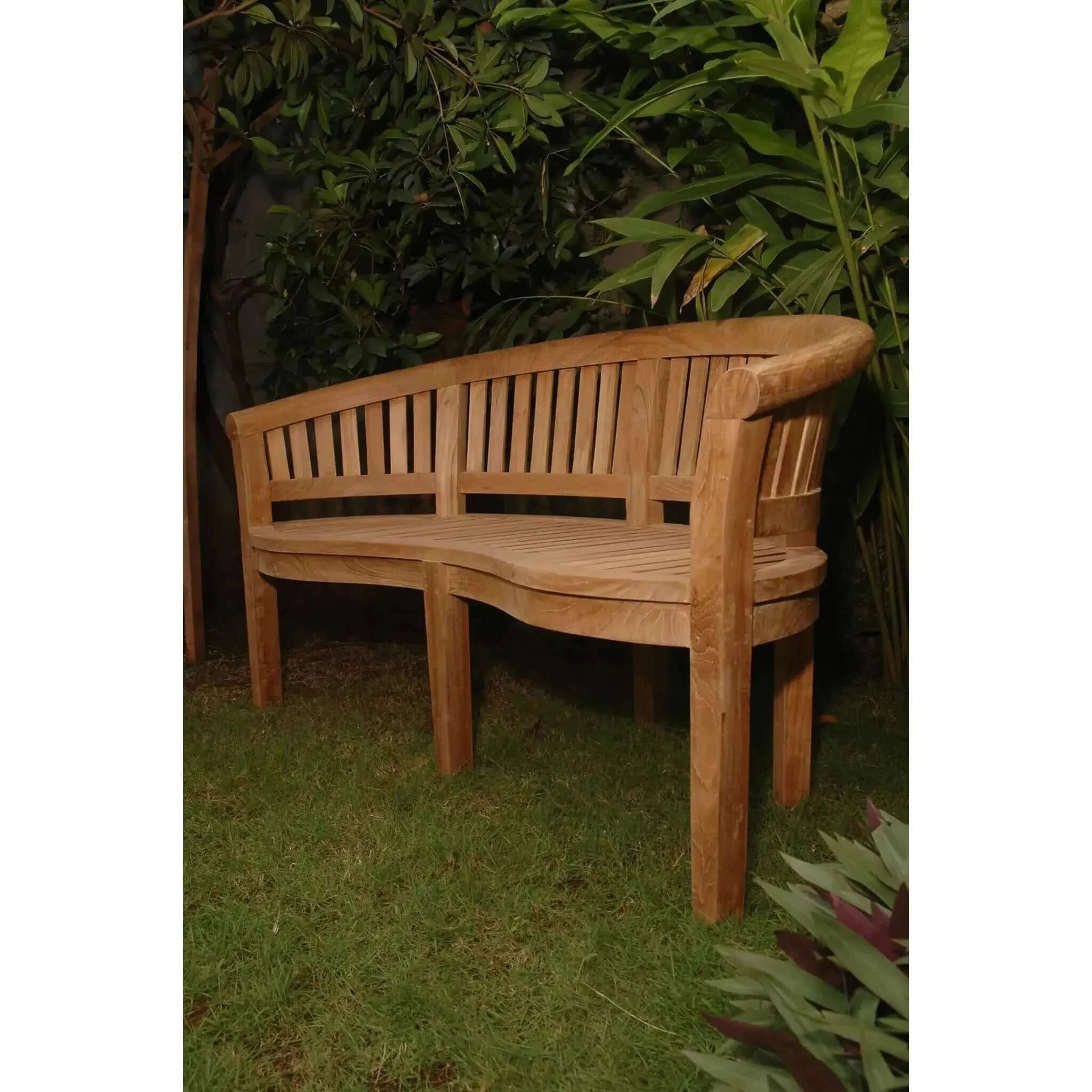 Anderson Teak Curve 3-Seater Bench Extra Thick Wood BH-005CT