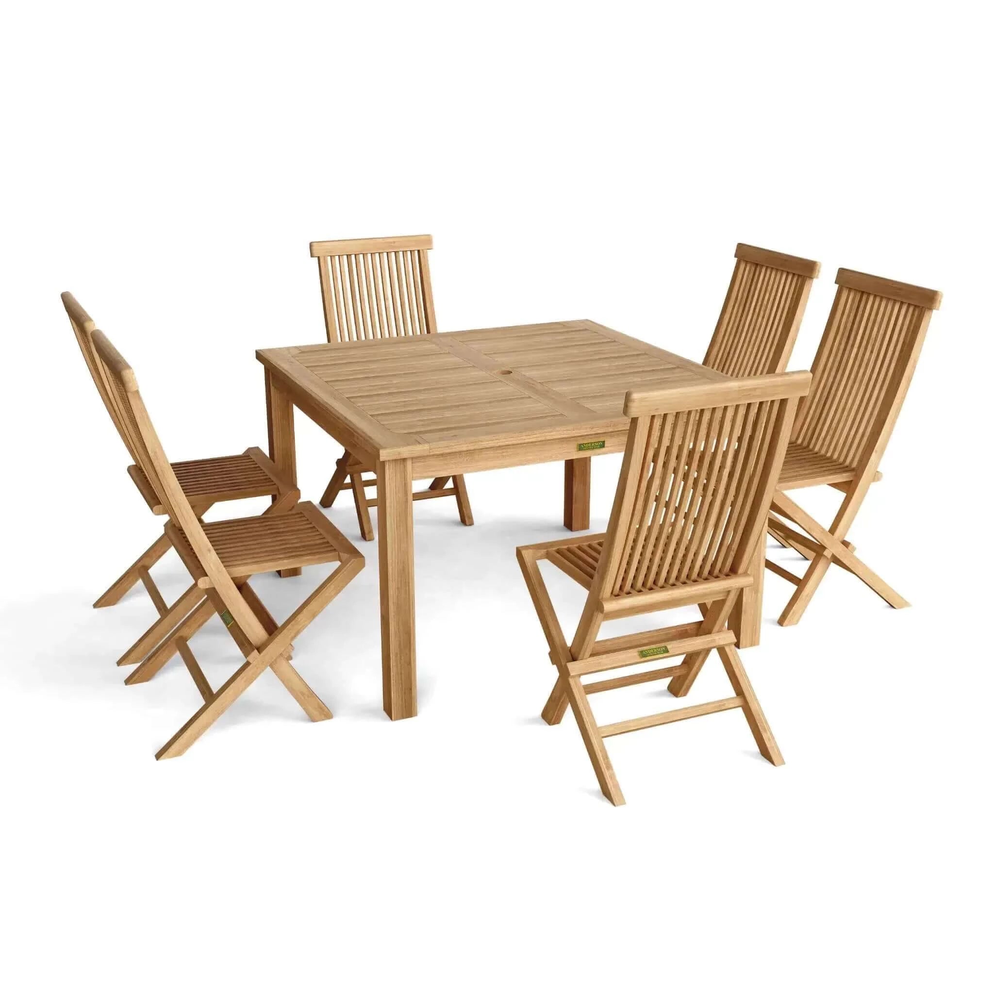 Anderson Teak Windsor Classic Chair 7-Pieces Folding Dining Set-104