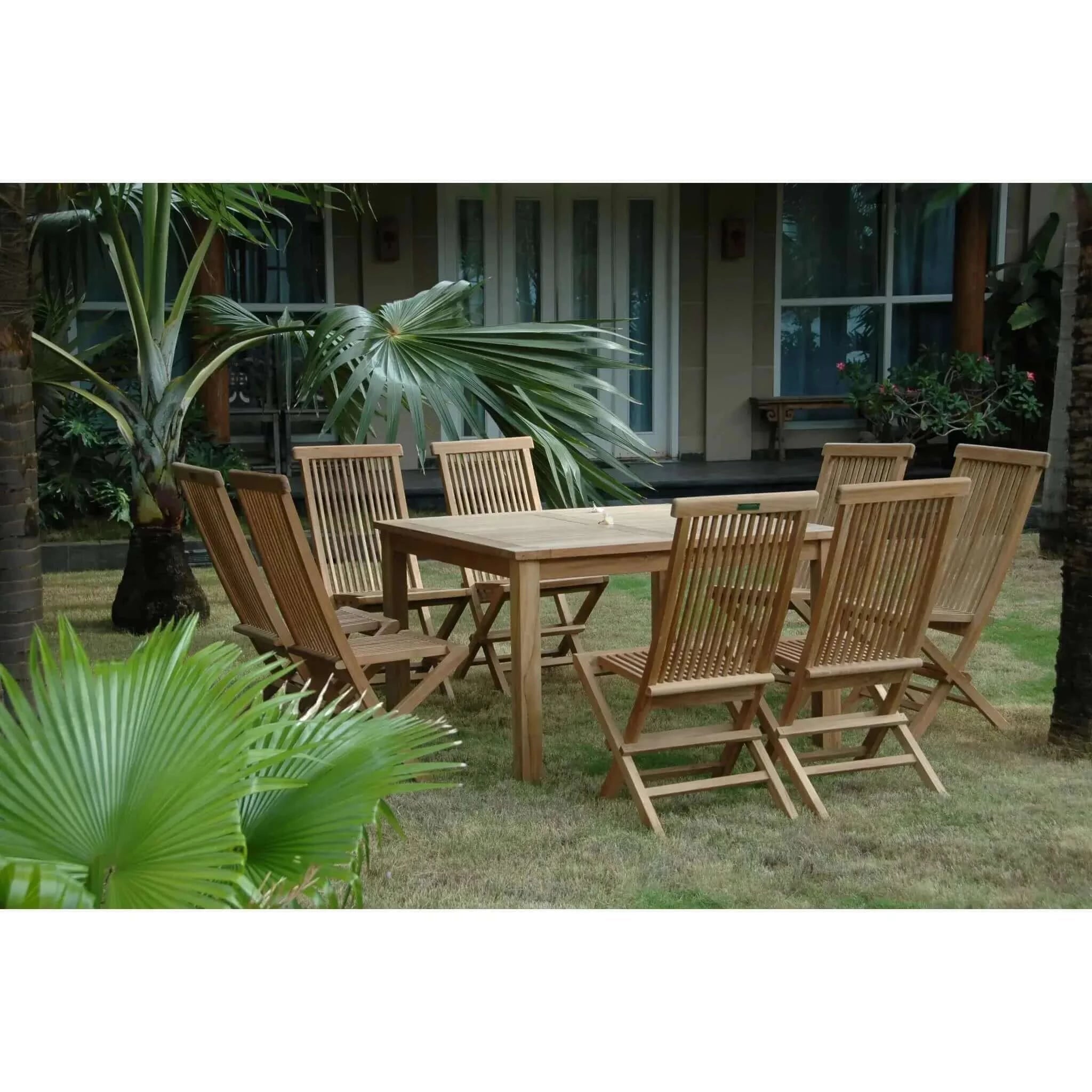 Anderson Teak Windsor Classic Chair 9-Pieces Folding Dining Set-104B