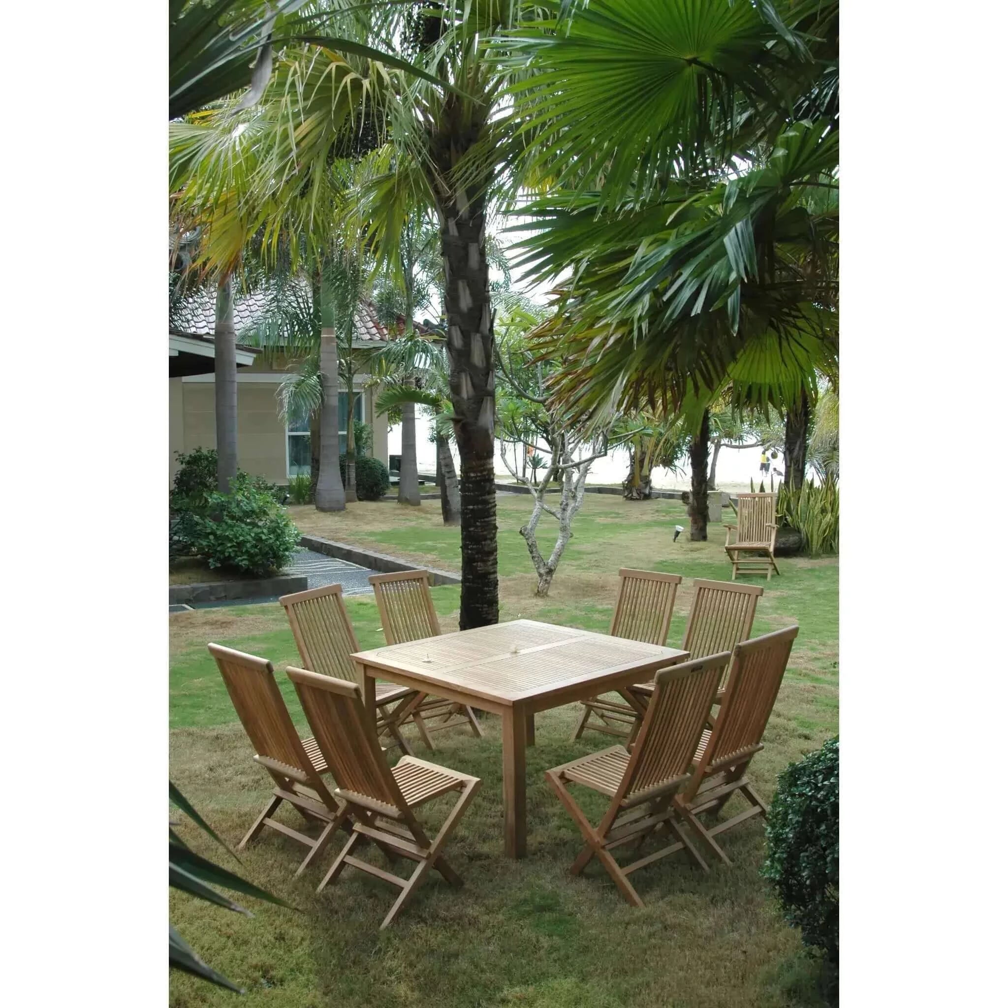 Anderson Teak Windsor Classic Chair 9-Pieces Folding Dining Set-104B