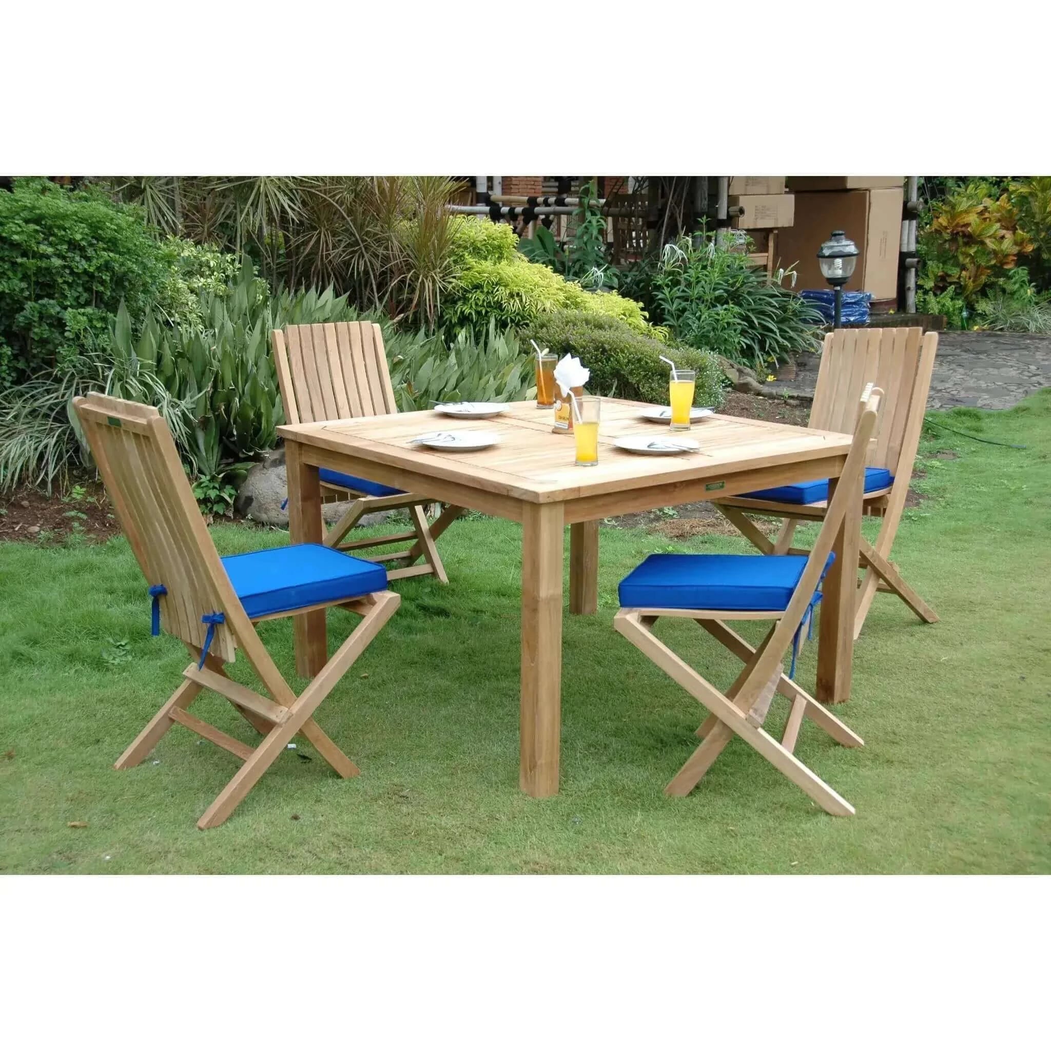 Anderson Teak Windsor Comfort Chair 5-Pieces Folding Dining Set-105B