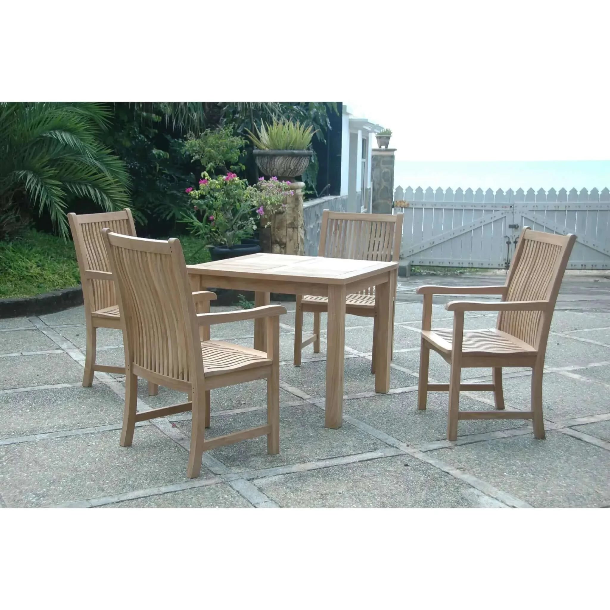 Anderson Teak Bahama Chicago 5-Pieces Bistro Set-11