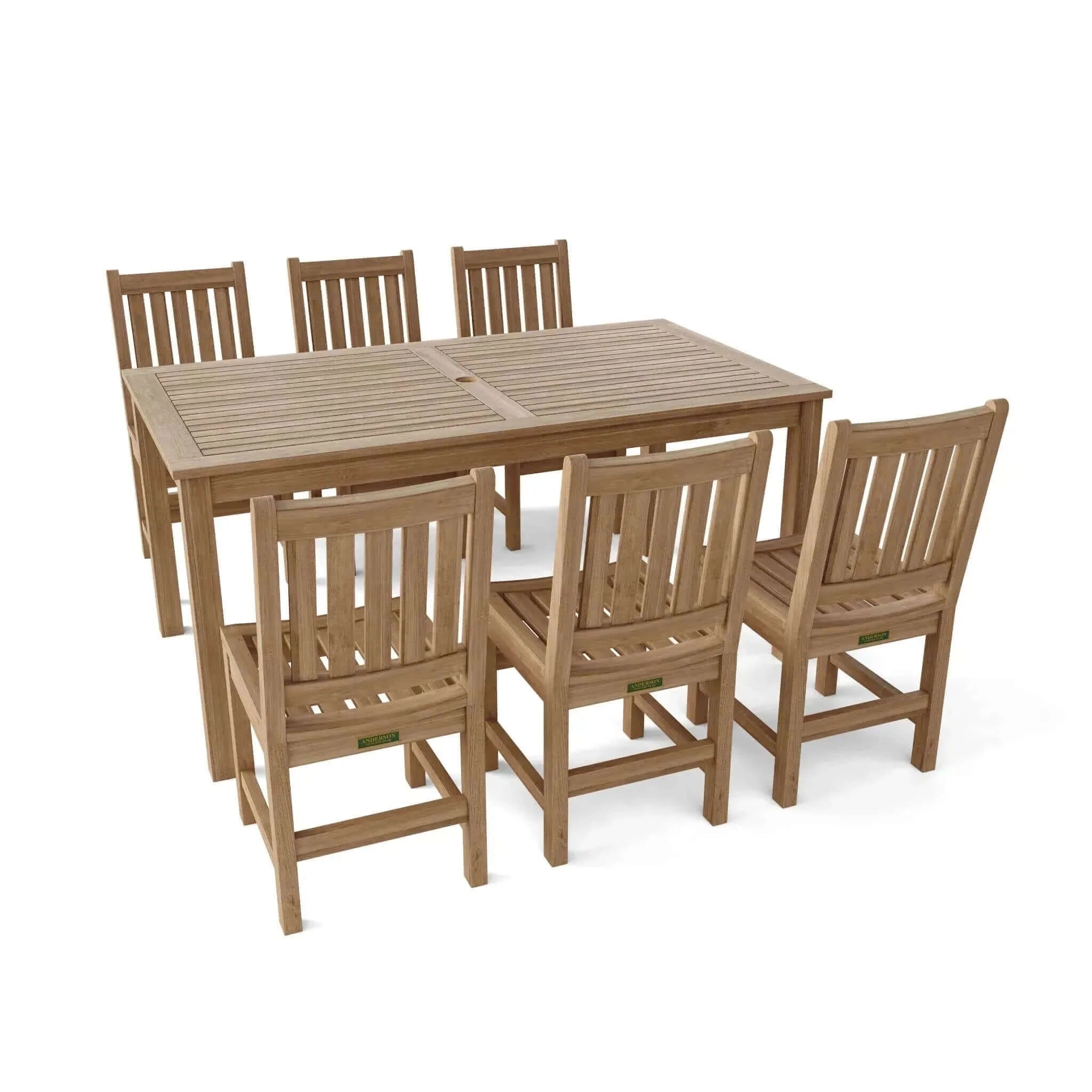 Anderson Teak 7-Pieces Sonoma Rectangular Dining Set-146