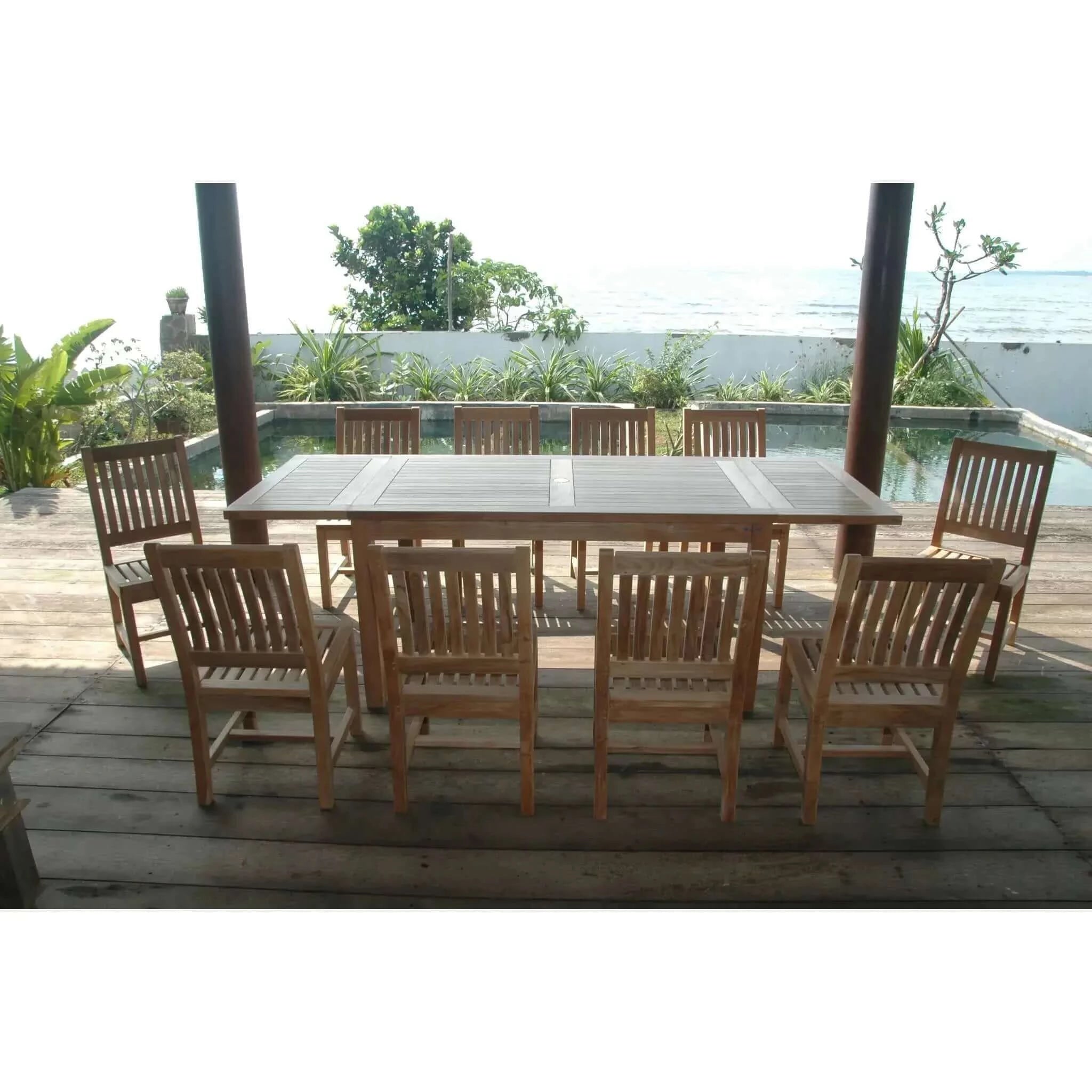 Anderson Teak Bahama Rialto 11-Pieces Rectangular Dining Set-15