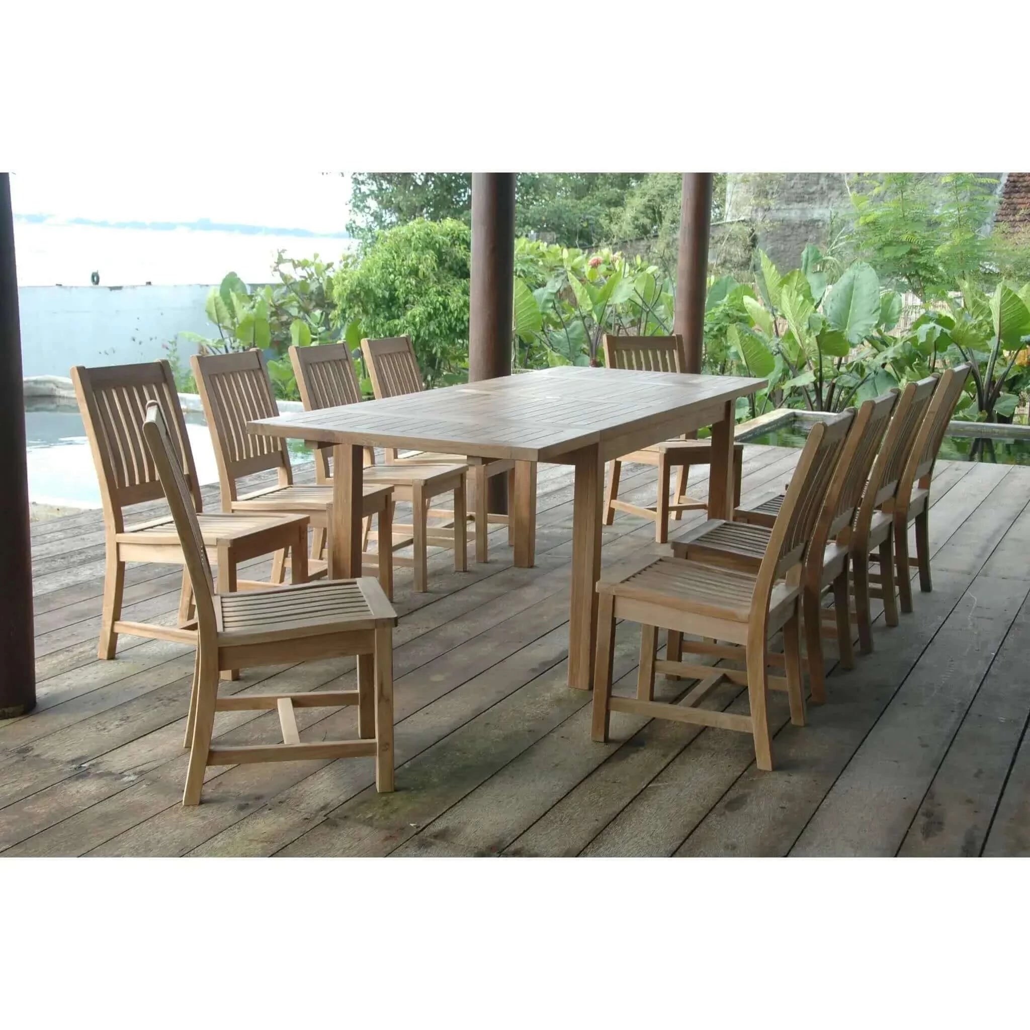 Anderson Teak Bahama Rialto 11-Pieces Rectangular Dining Set-15