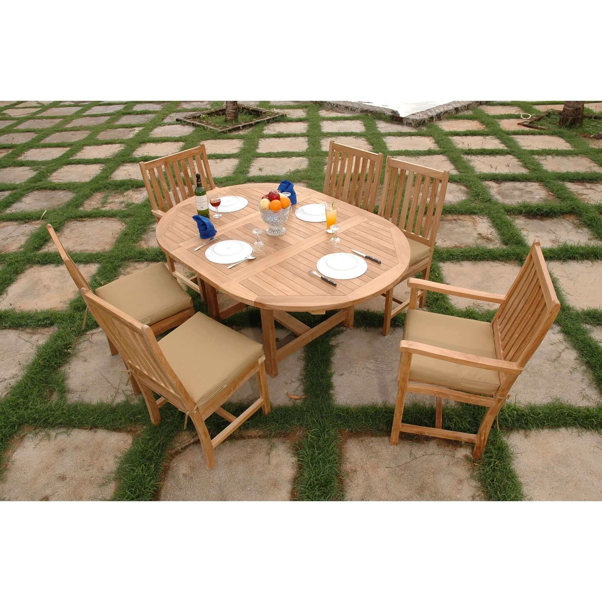 Anderson Teak Bahama Wilshire 7-Pieces Extension Dining Set-26