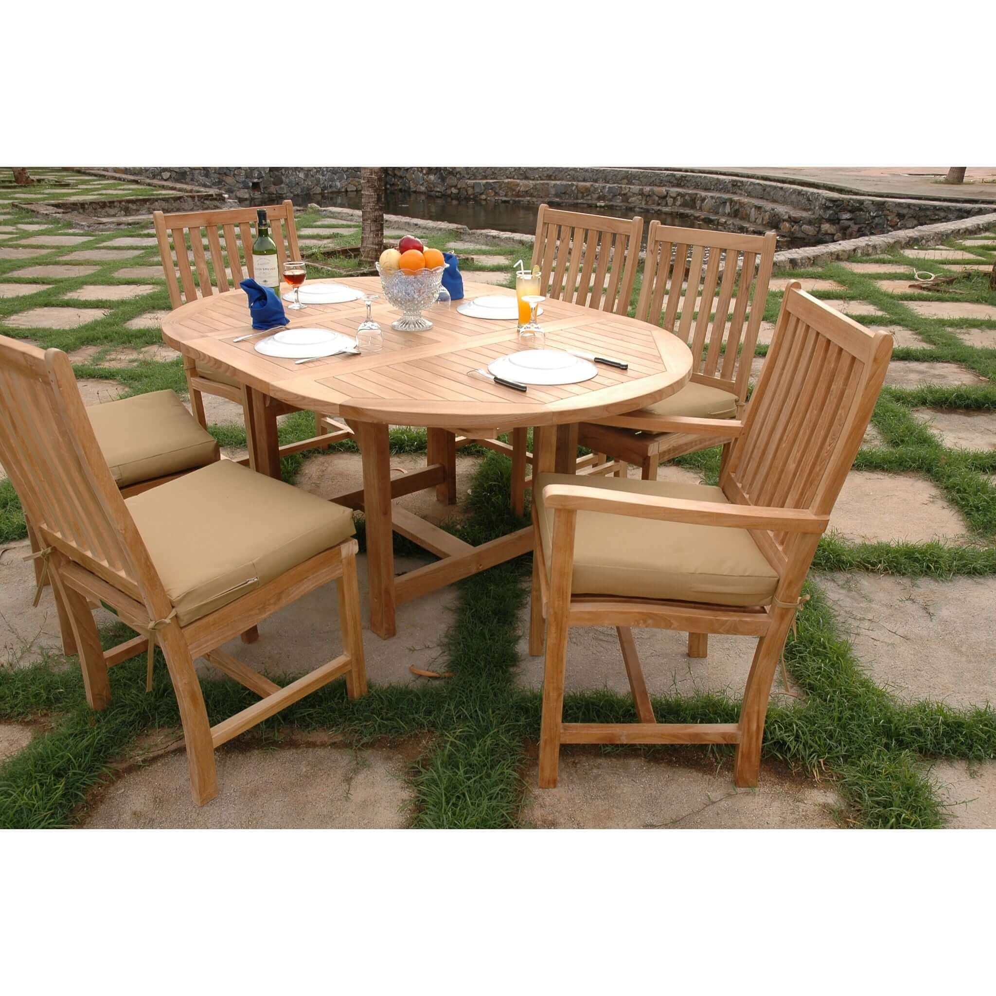 Anderson Teak Bahama Wilshire 7-Pieces Extension Dining Set-26