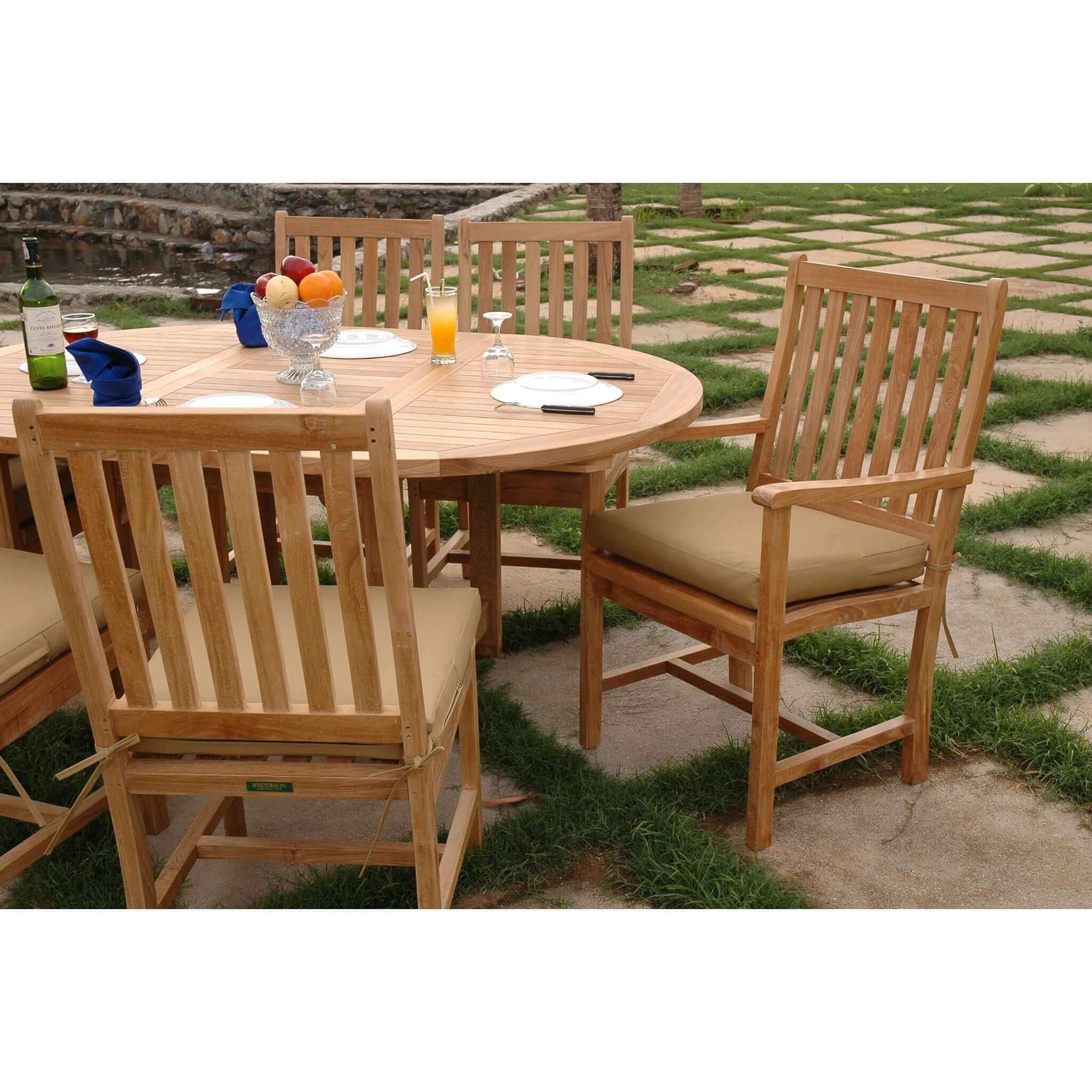 Anderson Teak Bahama Wilshire 7-Pieces Extension Dining Set-26