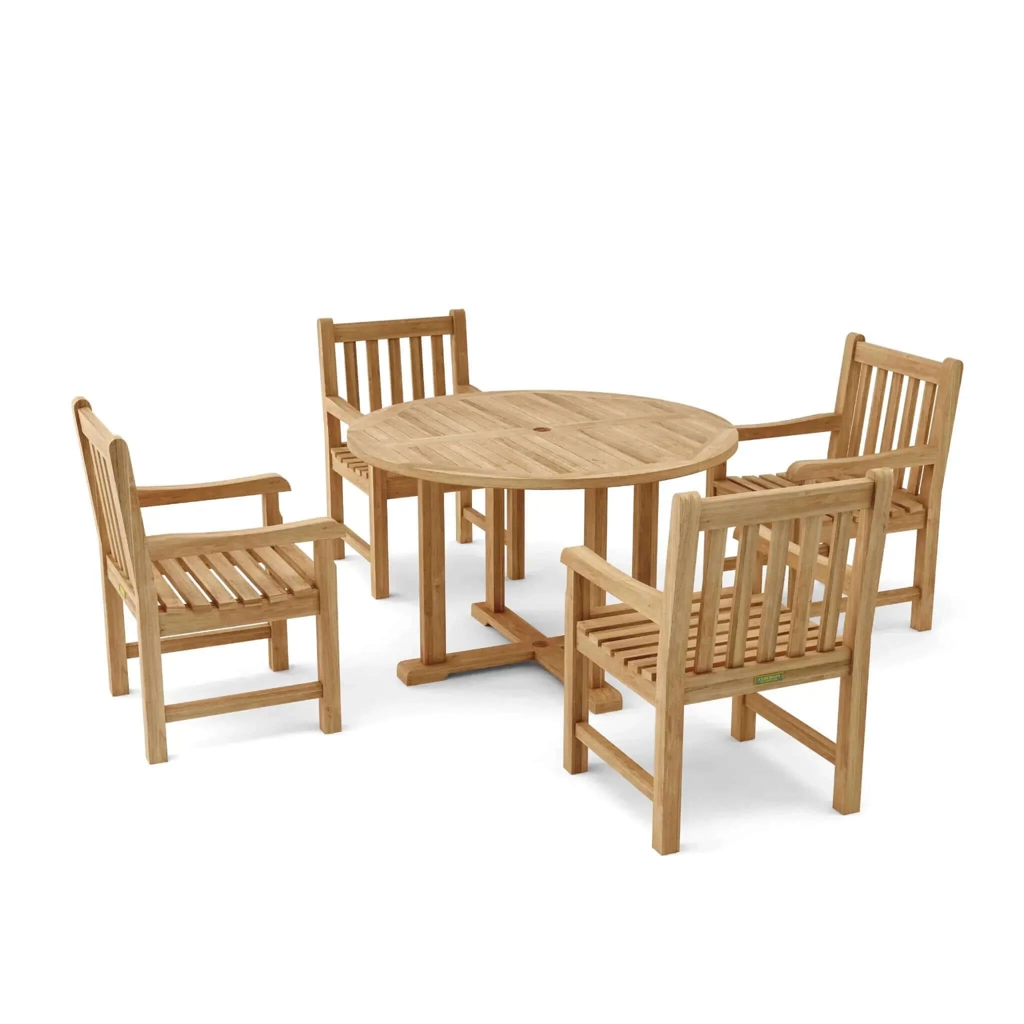 Anderson Teak Tosca Classic Armchair 5-Pieces Dining Set-27