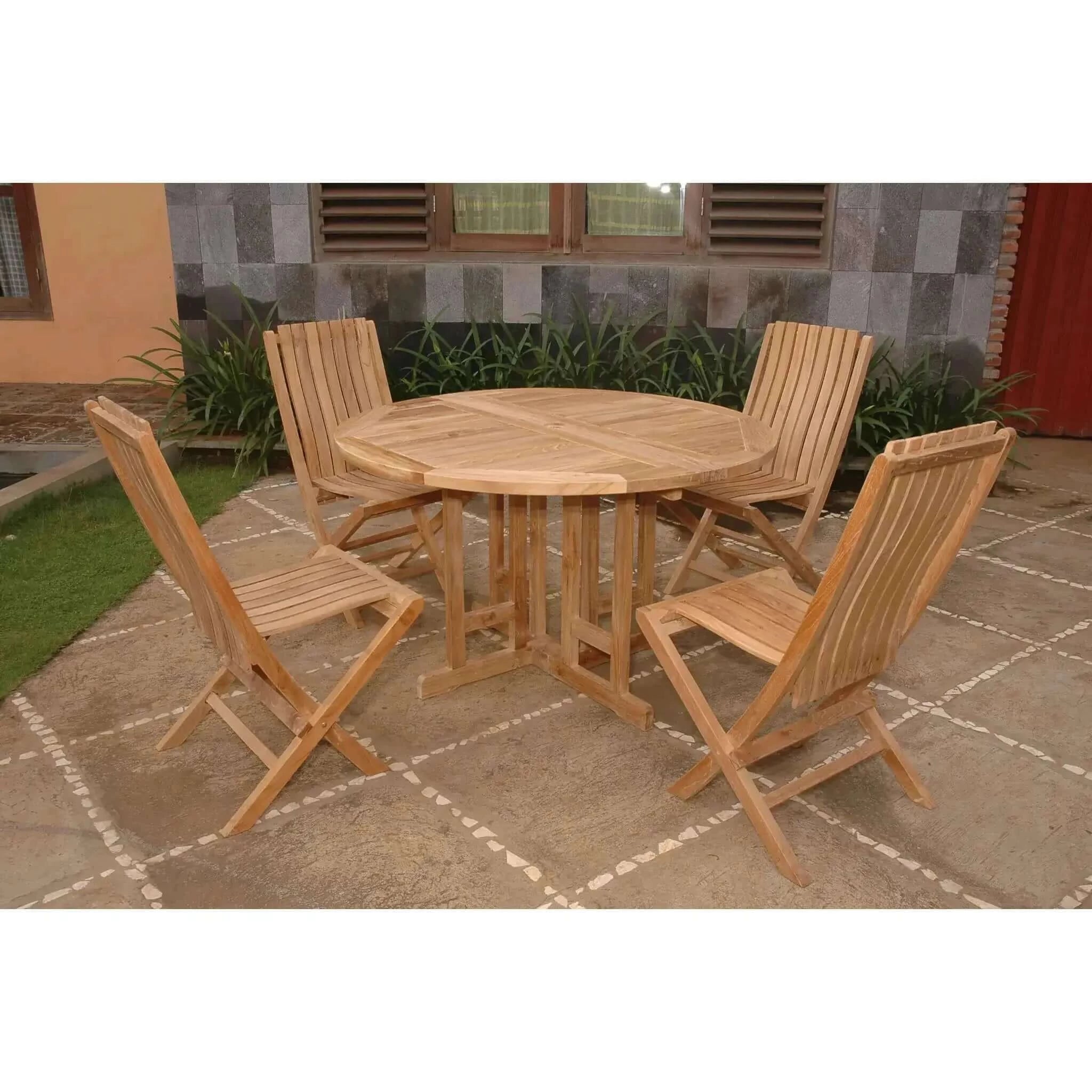 Anderson Teak Butterfly Comfort 5-Pieces Dining Table Set-34