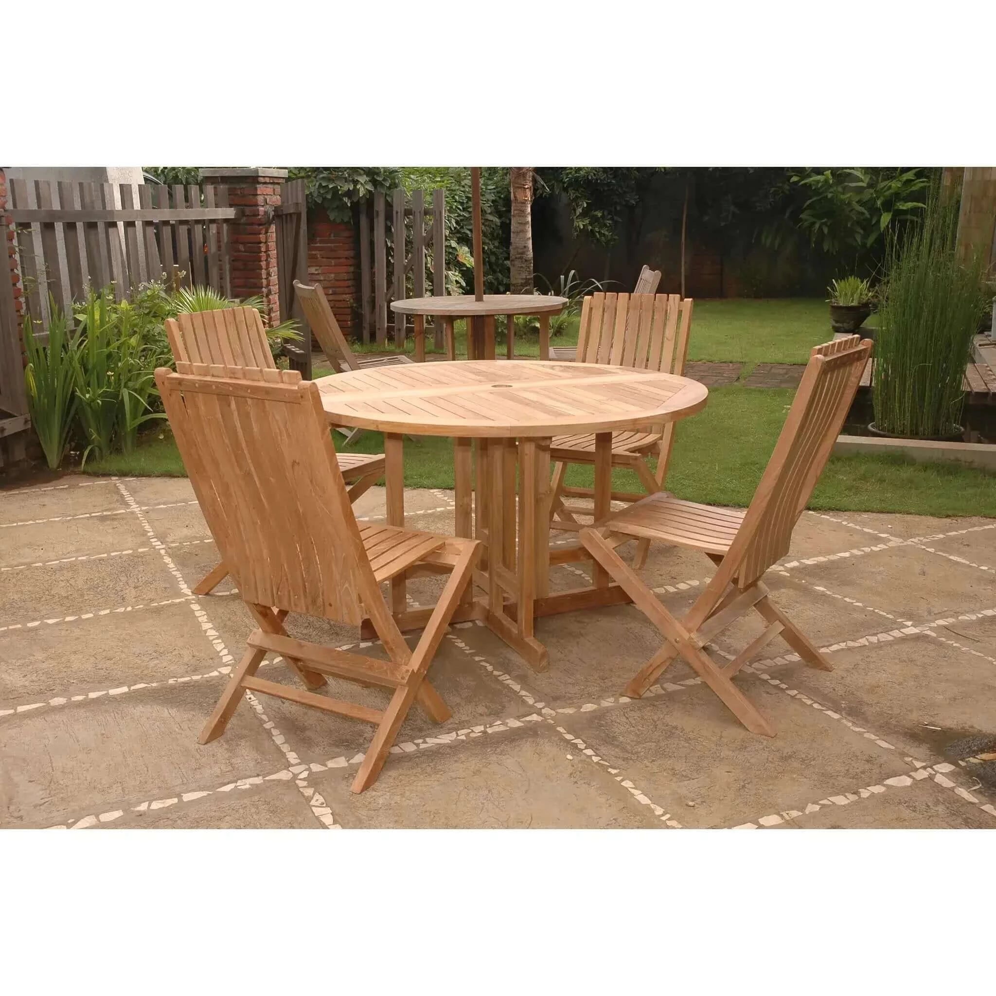 Anderson Teak Butterfly Comfort 5-Pieces Dining Table Set-34