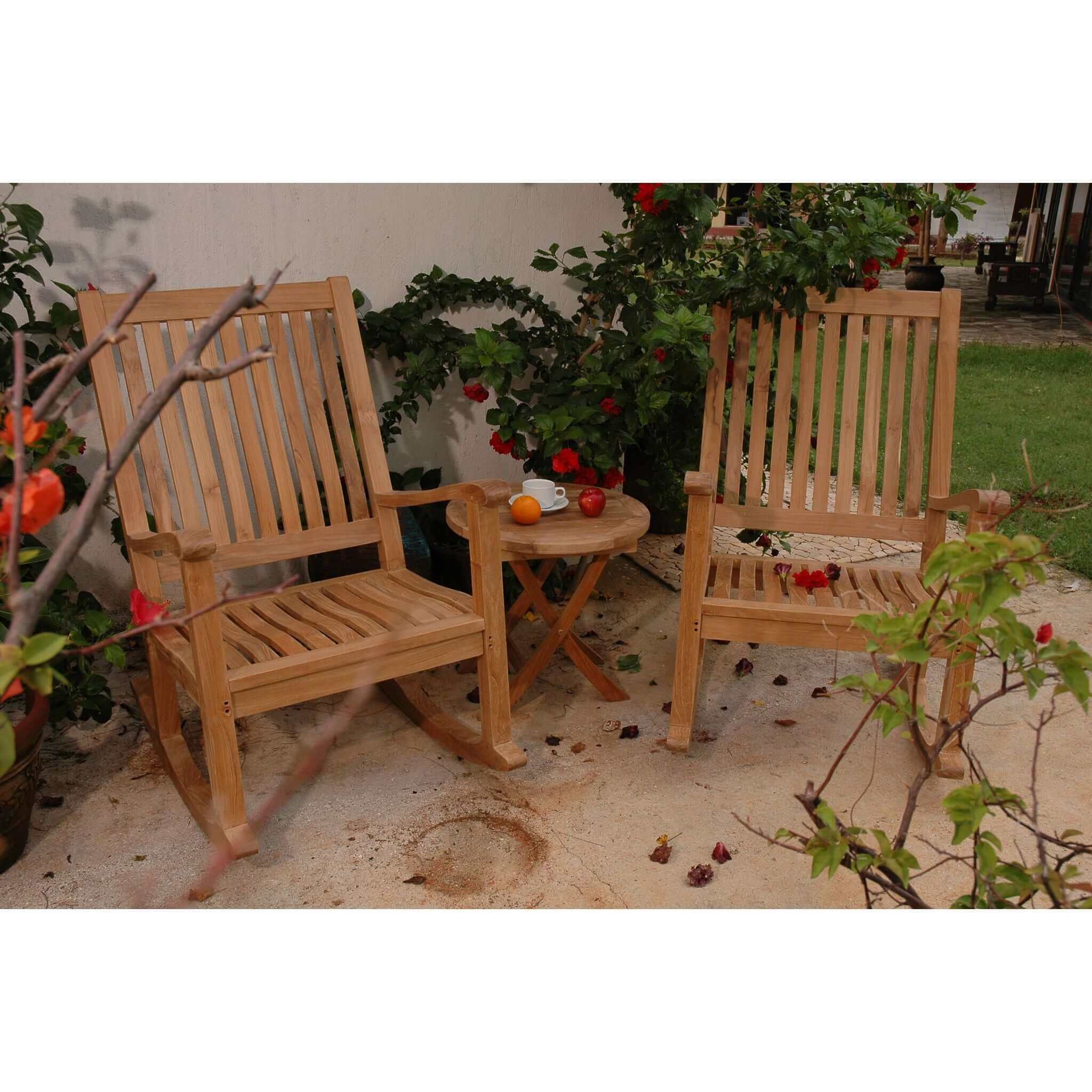 Anderson Teak Del-Amo Bahama 3-Pieces Set with Folding Round Side Table Set-47