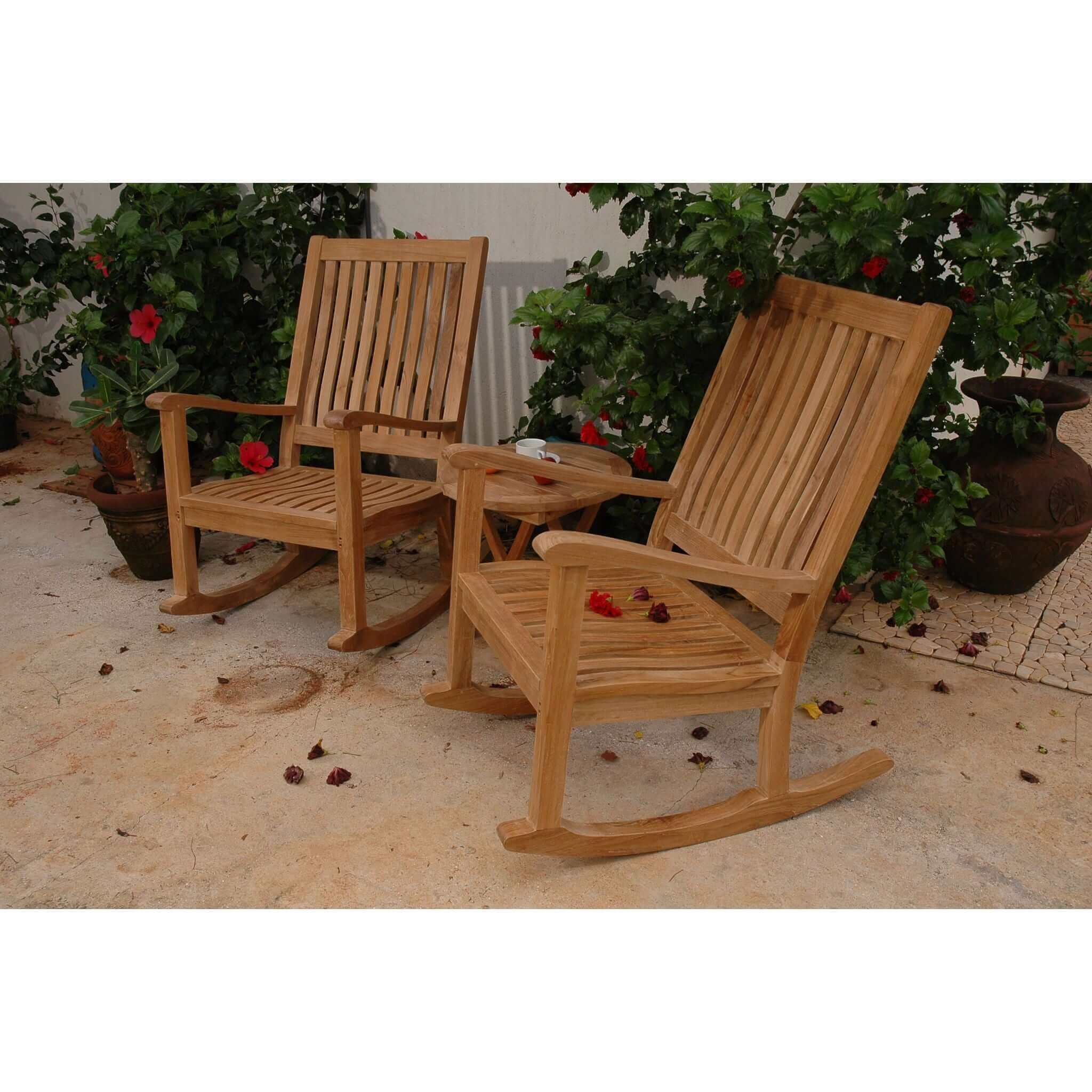 Anderson Teak Del-Amo Bahama 3-Pieces Set with Folding Round Side Table Set-47