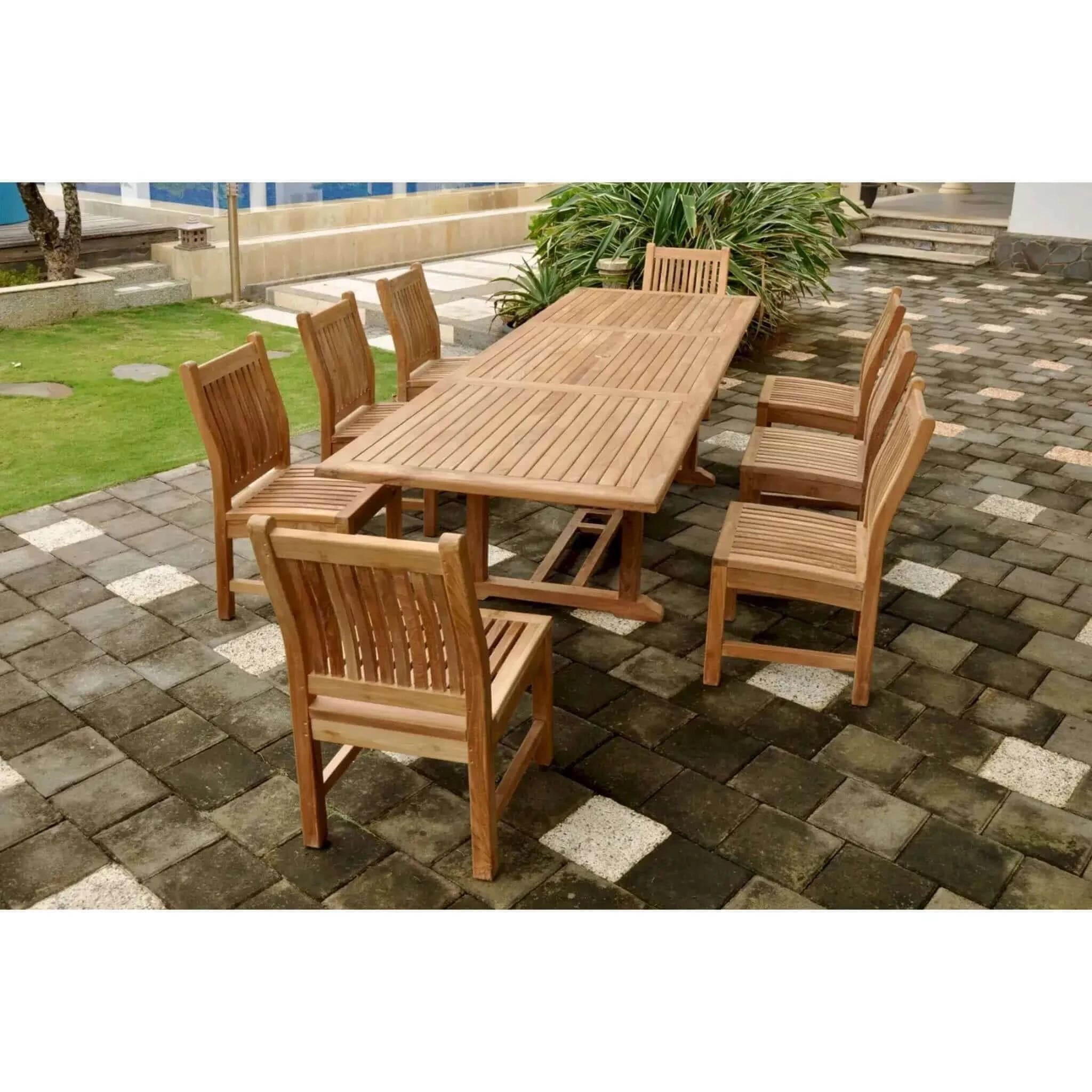 Anderson Teak Bahama Sahara 9-Pieces 10' Rectangular Dining Set-79