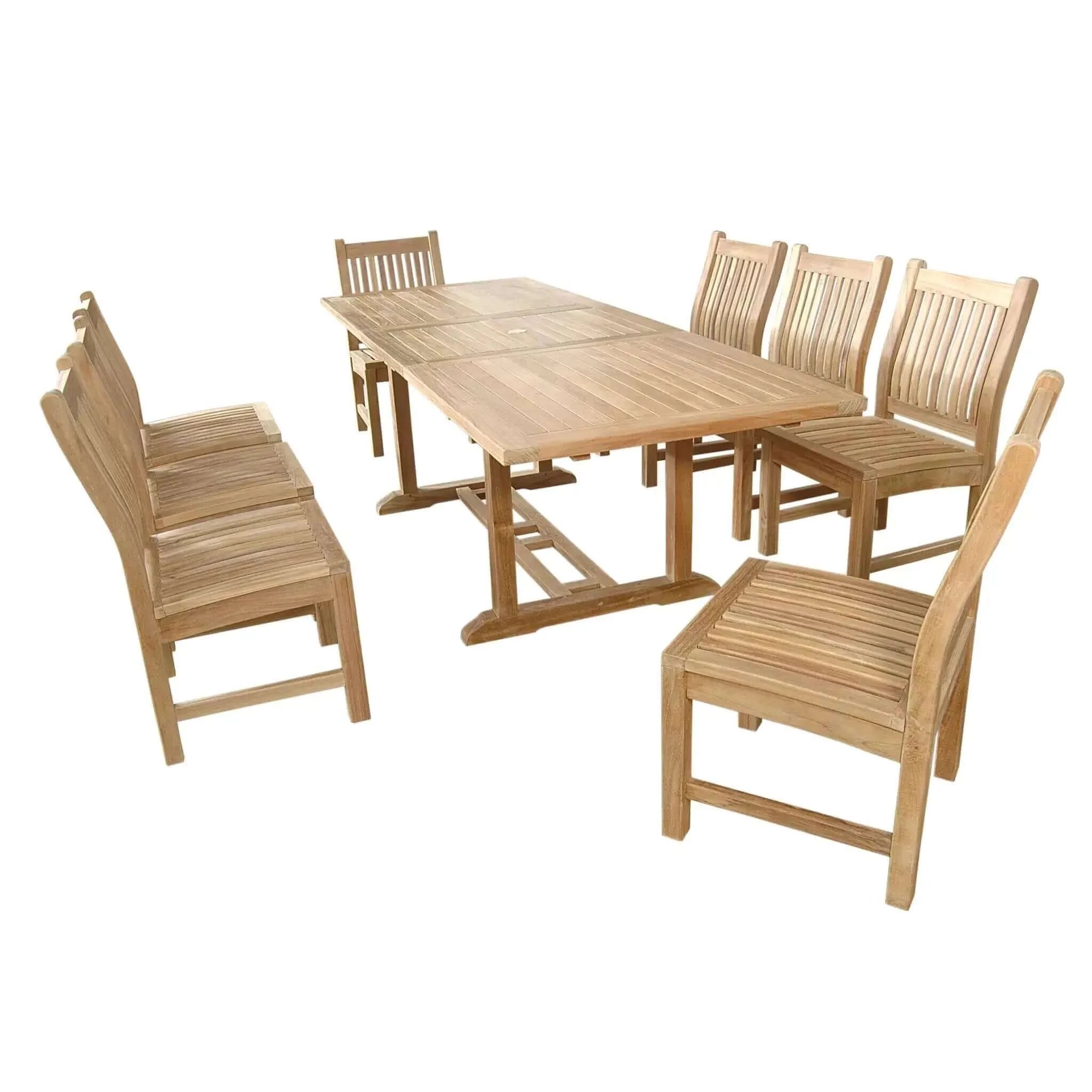 Anderson Teak Bahama Sahara 9-Pieces 8' Rectangular Dining Set-81