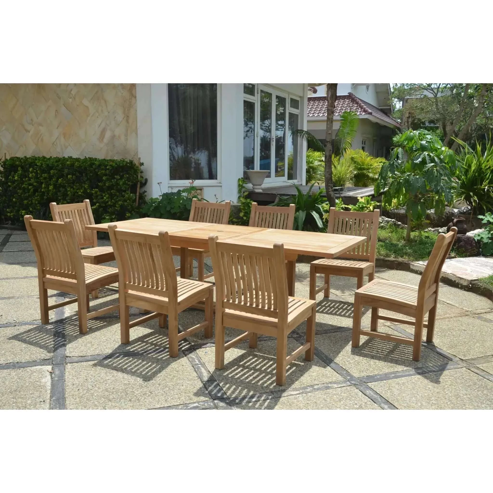 Anderson Teak Bahama Sahara 9-Pieces 8' Rectangular Dining Set-81