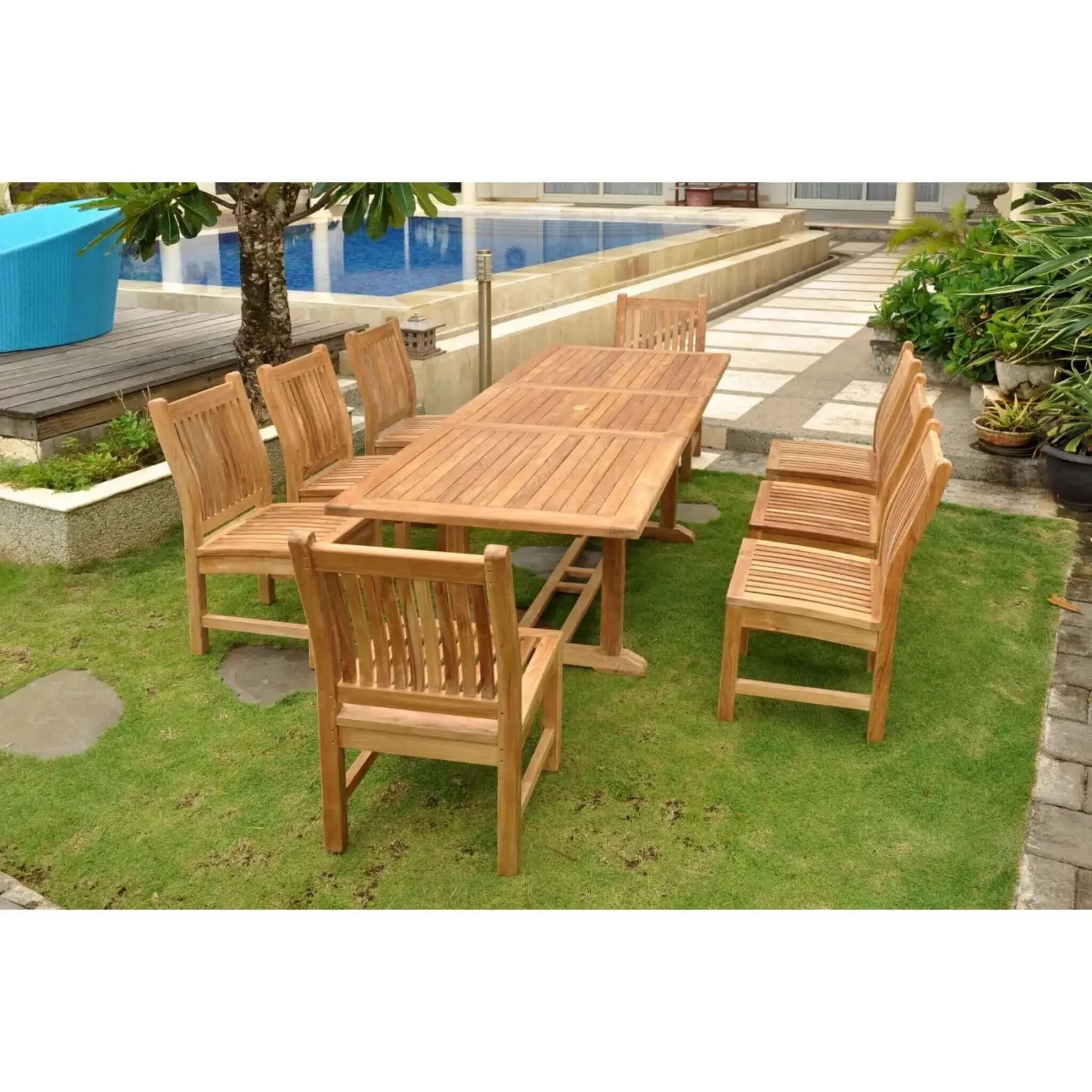 Anderson Teak Bahama Sahara 9-Pieces 8' Rectangular Dining Set-81