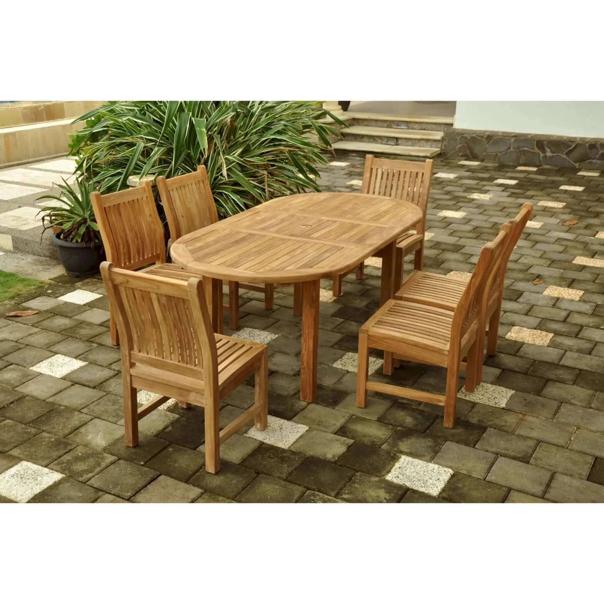 Anderson Teak Bahama Sahara 7-Pieces 8' Rectangular Dining Set-82