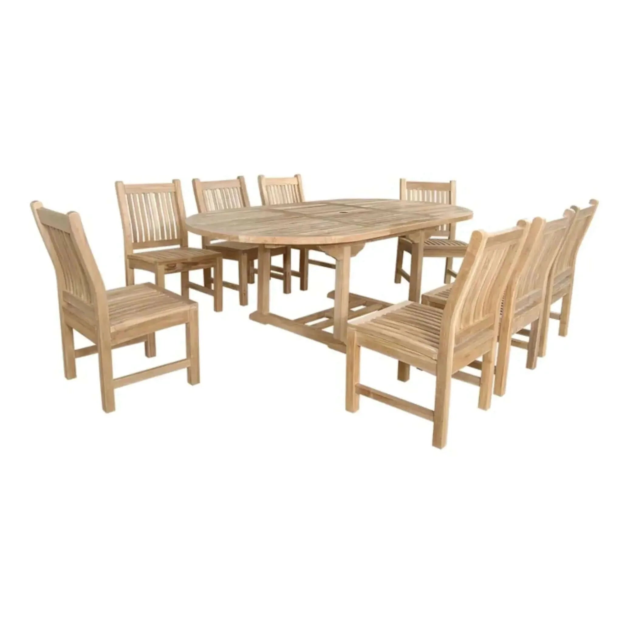 Anderson Teak Bahama Sahara 9-Pieces 87" Oval Dining Set-85