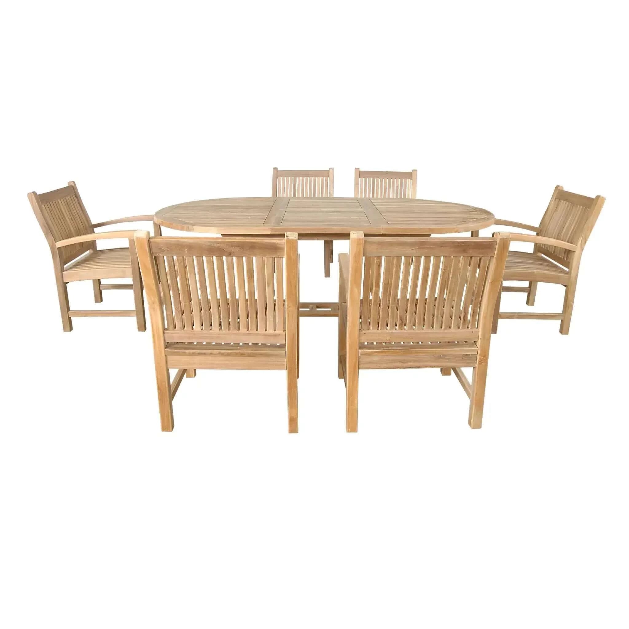 Anderson Teak Bahama Sahara Armchair 7-Pieces 87" Oval Dining Set-86