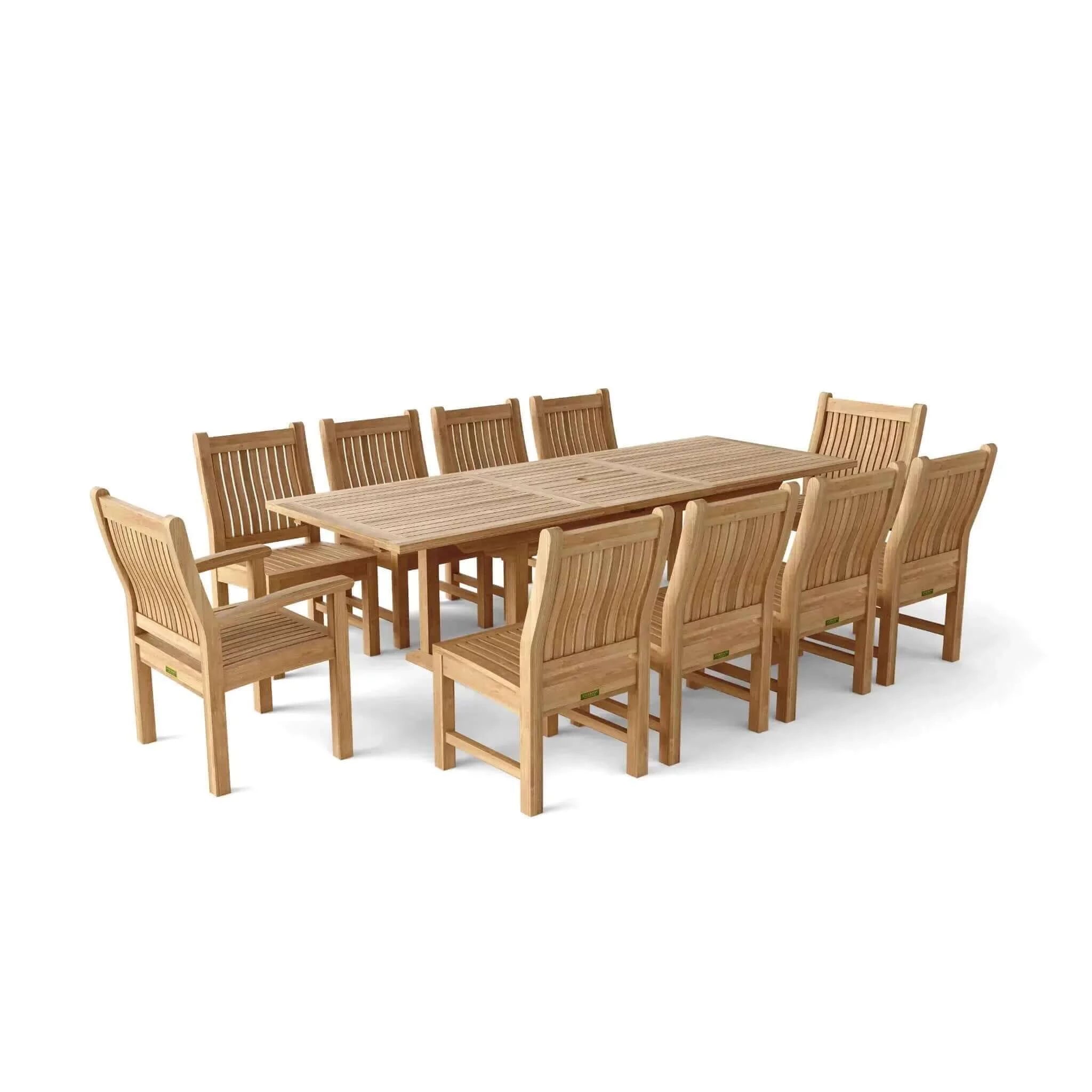 Anderson Teak Bahama Sahara 11-Pieces 8' Rectangular Dining Set-88