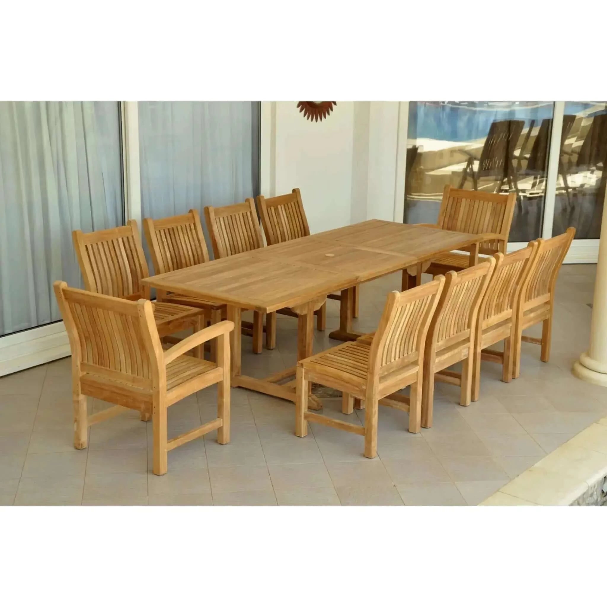 Anderson Teak Bahama Sahara 11-Pieces 8' Rectangular Dining Set-88