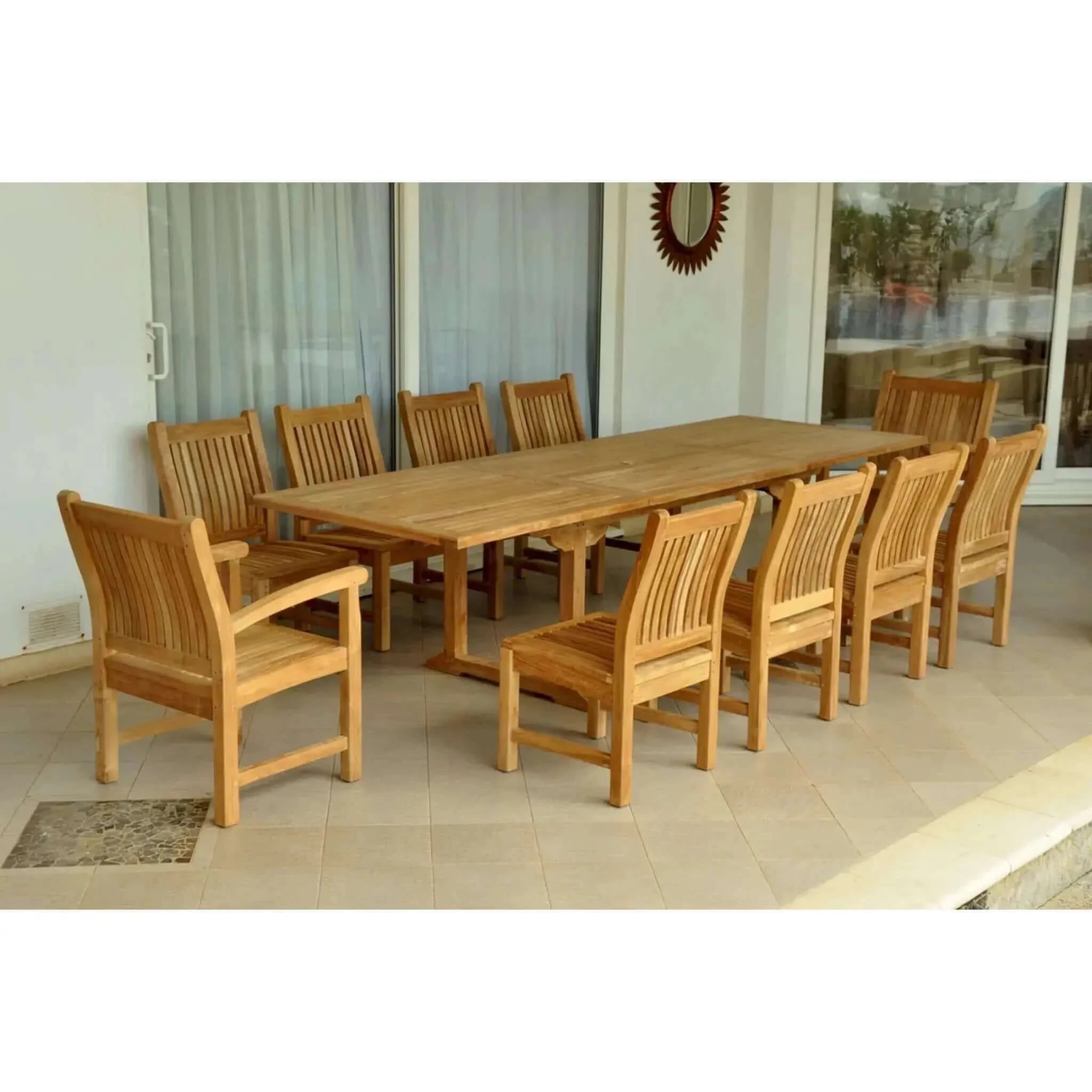 Anderson Teak Bahama Sahara 11-Pieces 10' Rectangular Dining Set Set-89