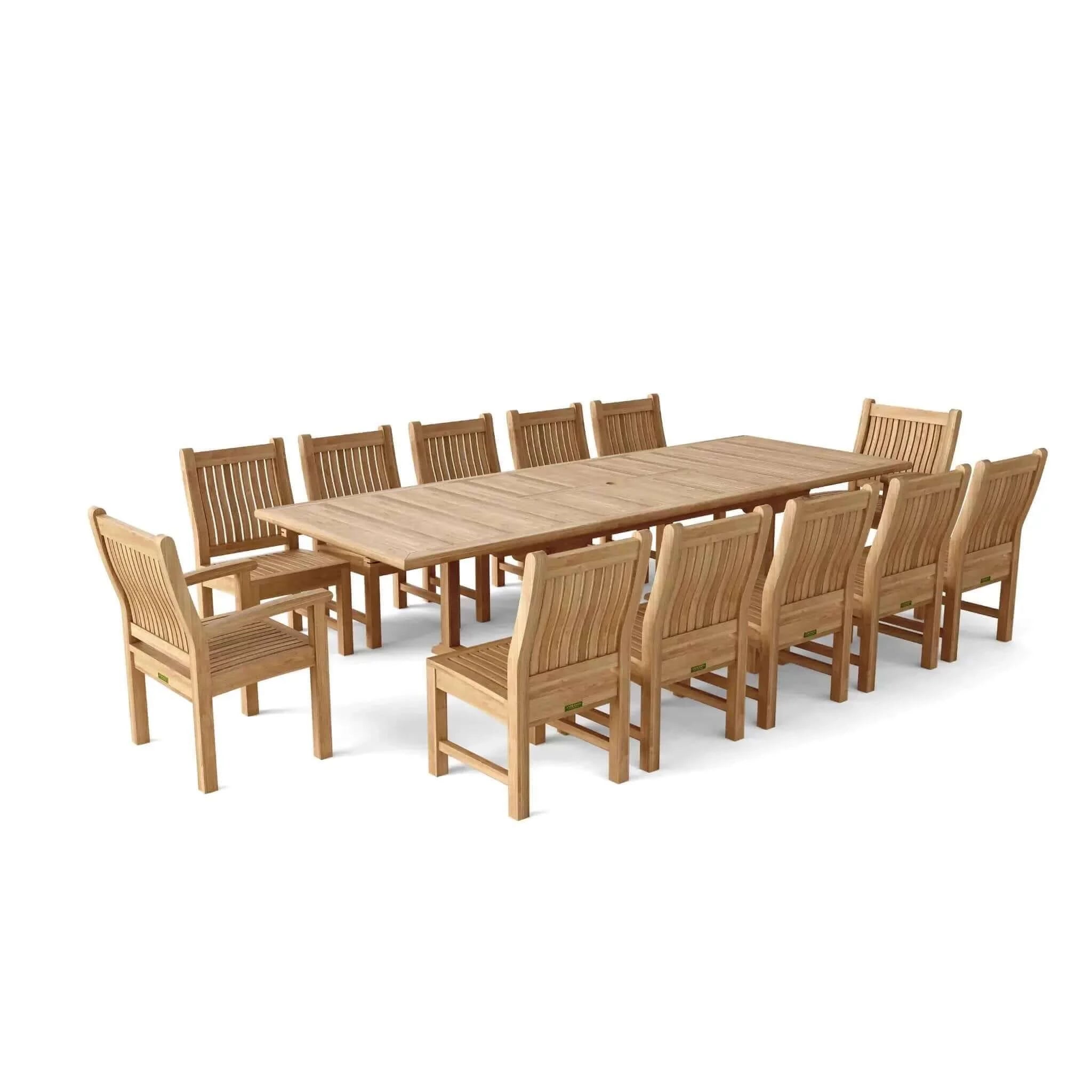 Anderson Teak Valencia Sahara 13-Pieces Rectangular Dining Set-90