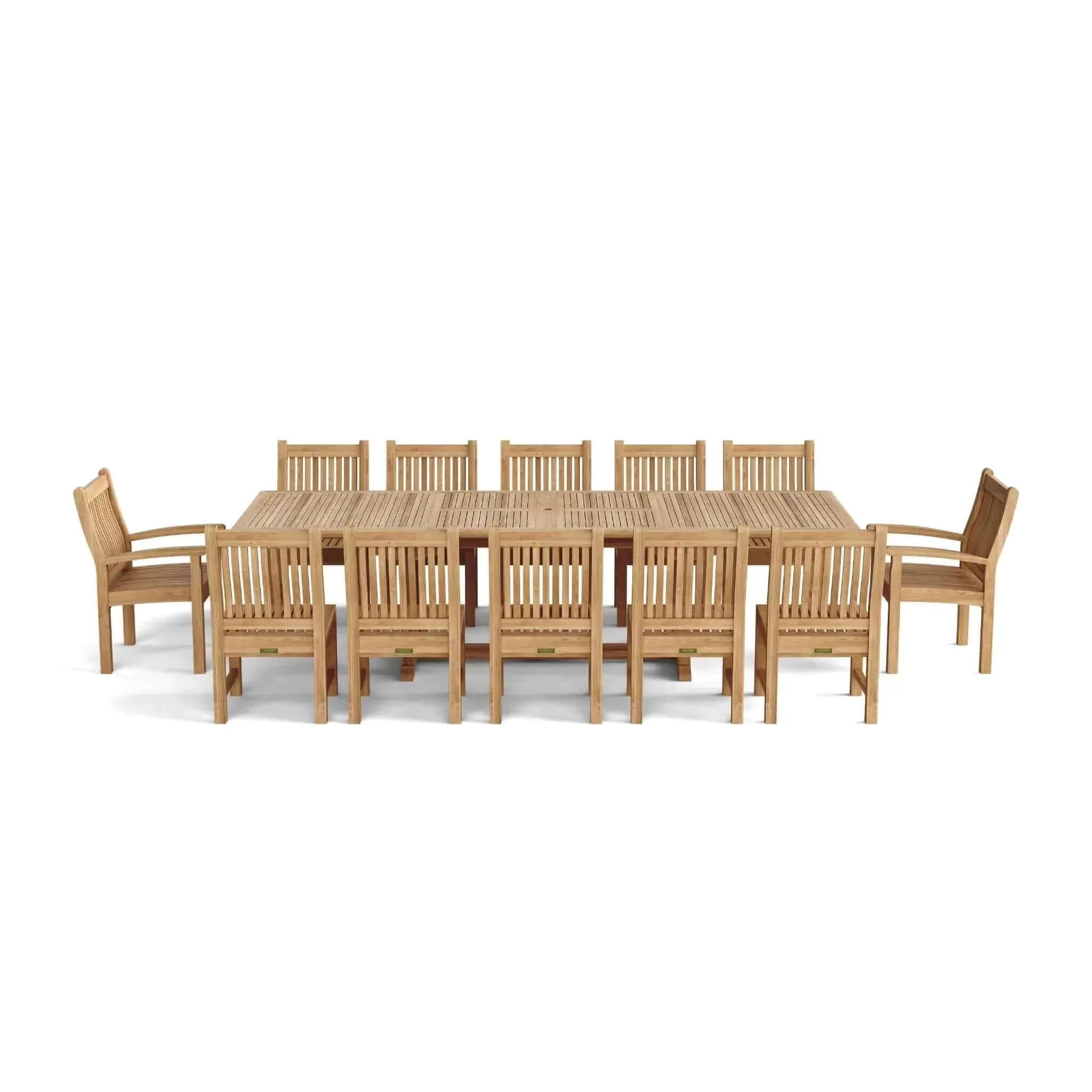 Anderson Teak Valencia Sahara 13-Pieces Rectangular Dining Set-90