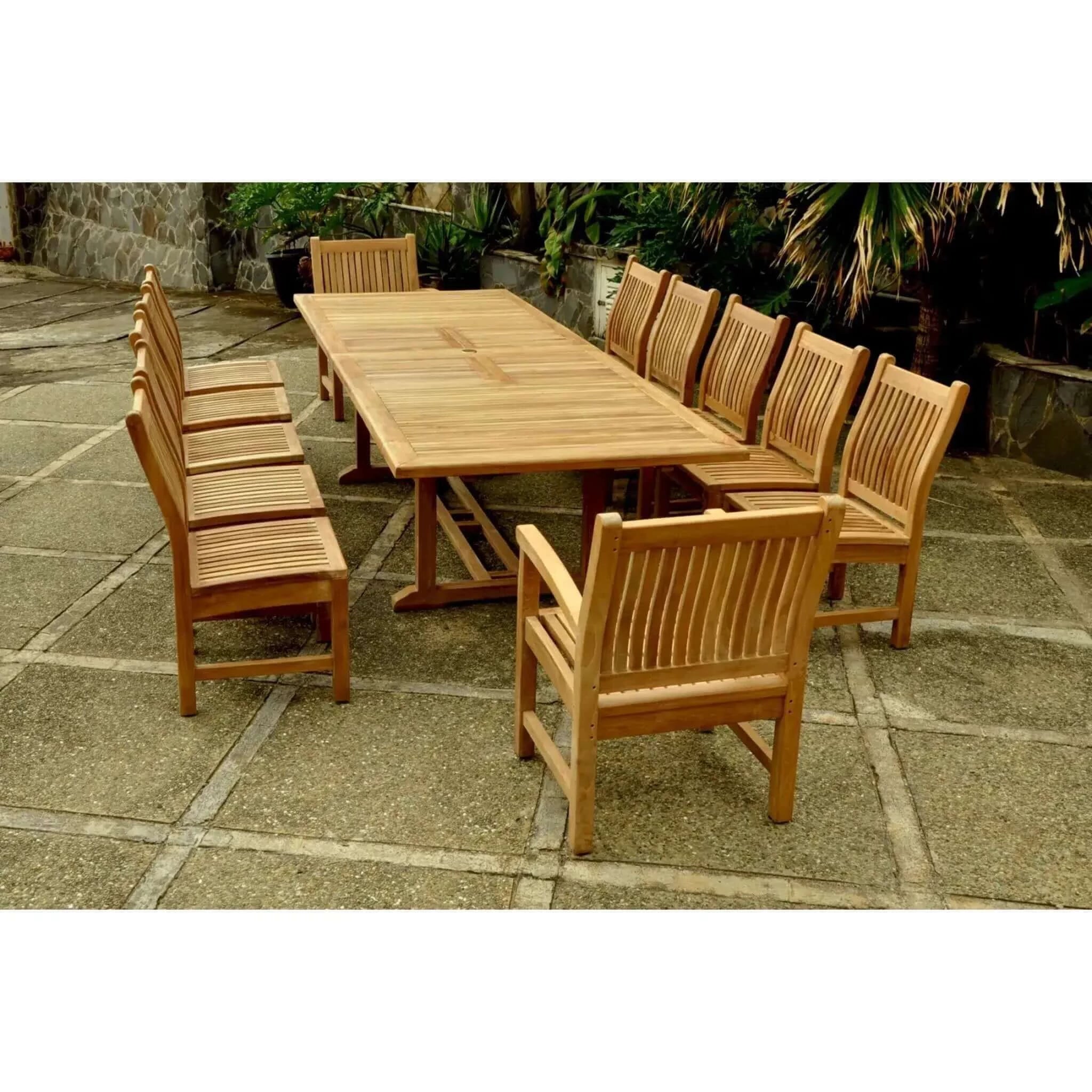 Anderson Teak Valencia Sahara 13-Pieces Rectangular Dining Set-90