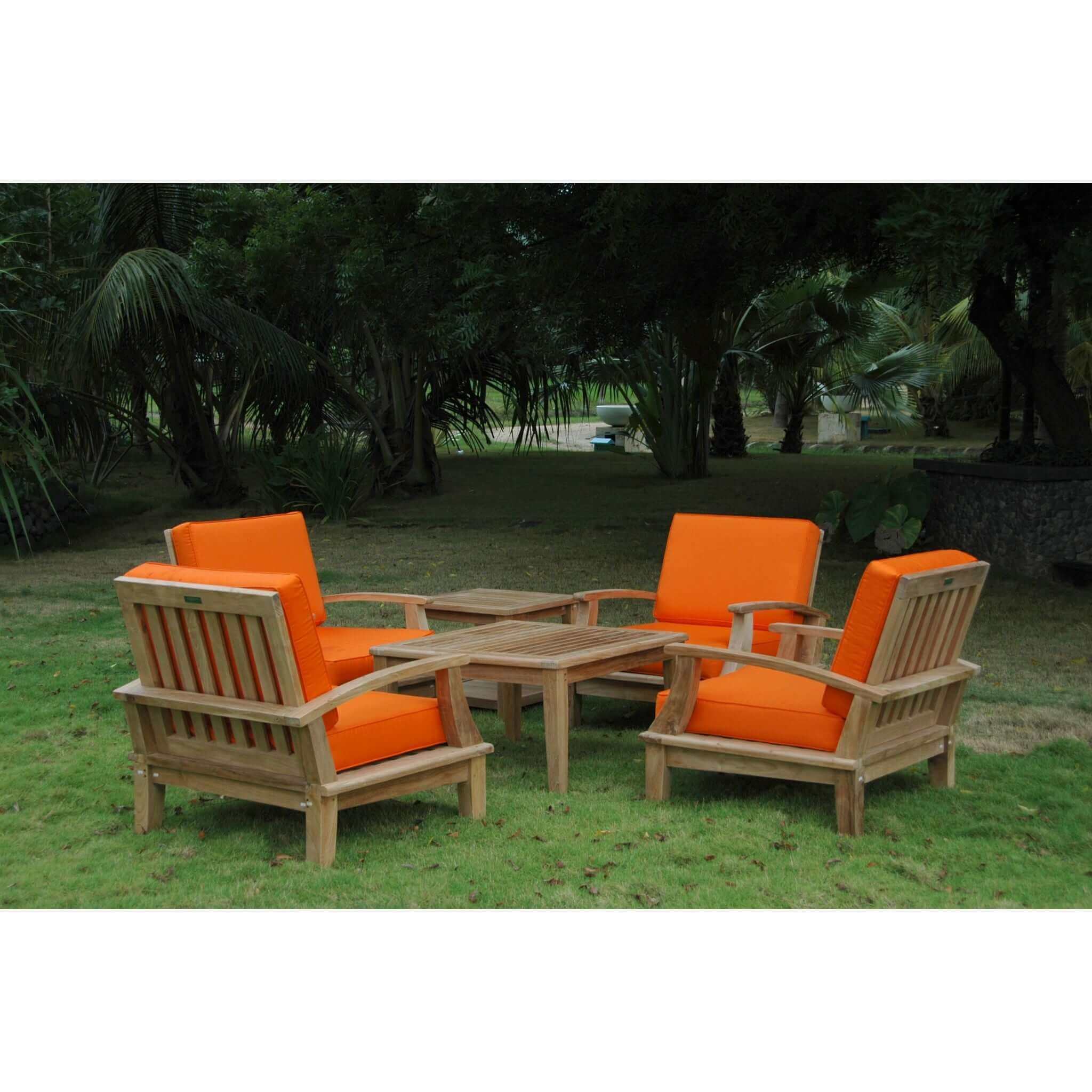 Anderson Teak Brianna Bahama 6-Pieces Deep Seating Armchair Set-114