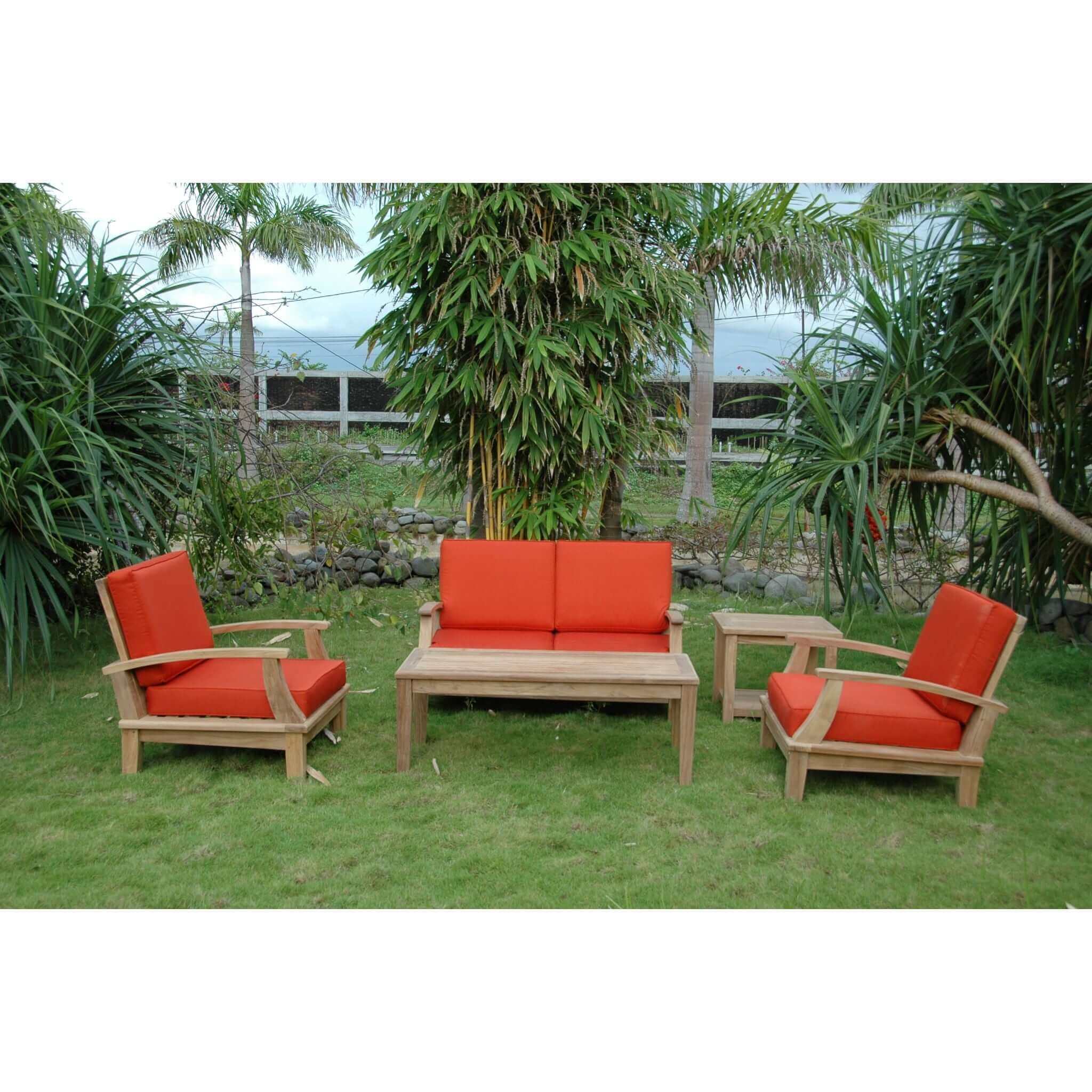 Anderson Teak Brianna Bahama 5-Pieces Deep Seating Loveseat Set-115