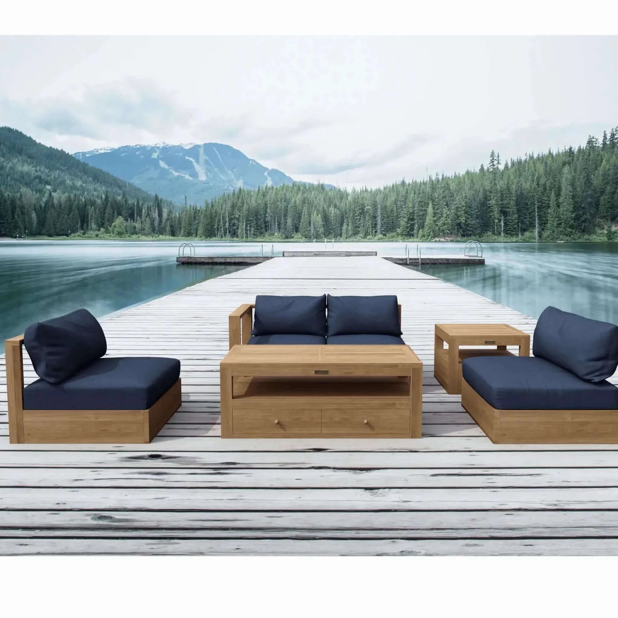 Anderson Teak Copacabana 5 pieces Modular Deep Seating Set-152