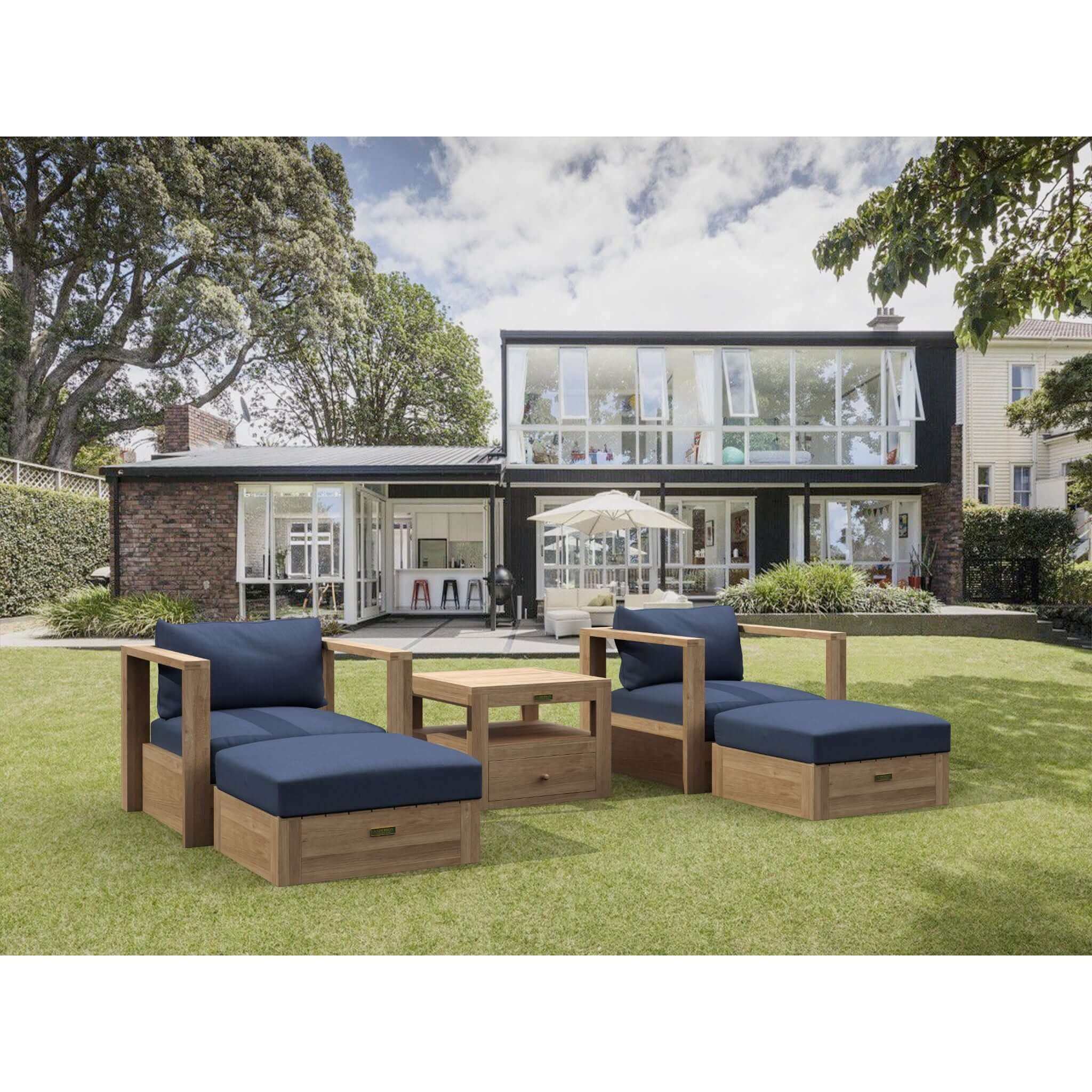 Anderson Teak Copacabana 5 pieces Modular Deep Seating Set-154 C