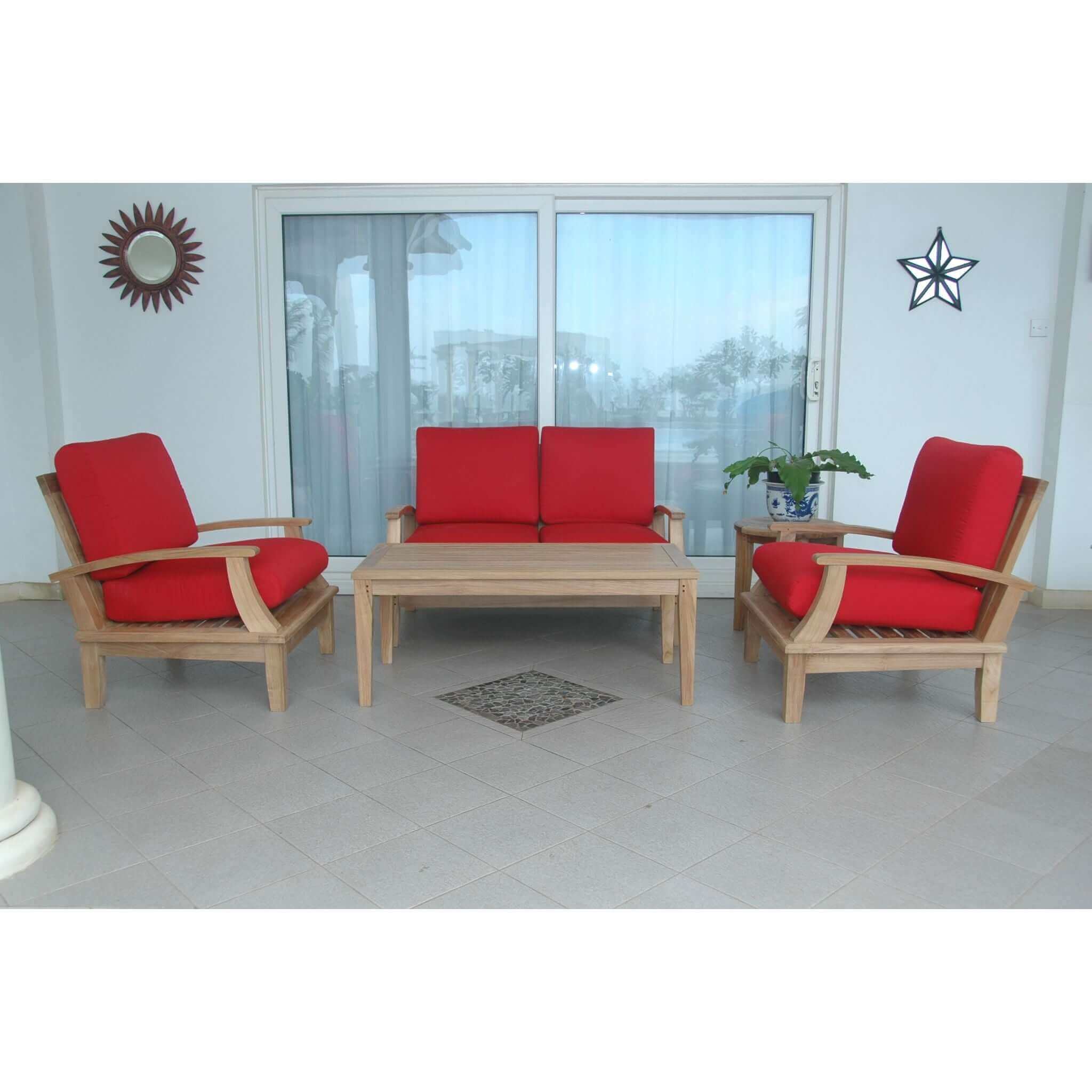 Anderson Teak Brianna 5-Pieces Deep Seating Loveseat Set-42