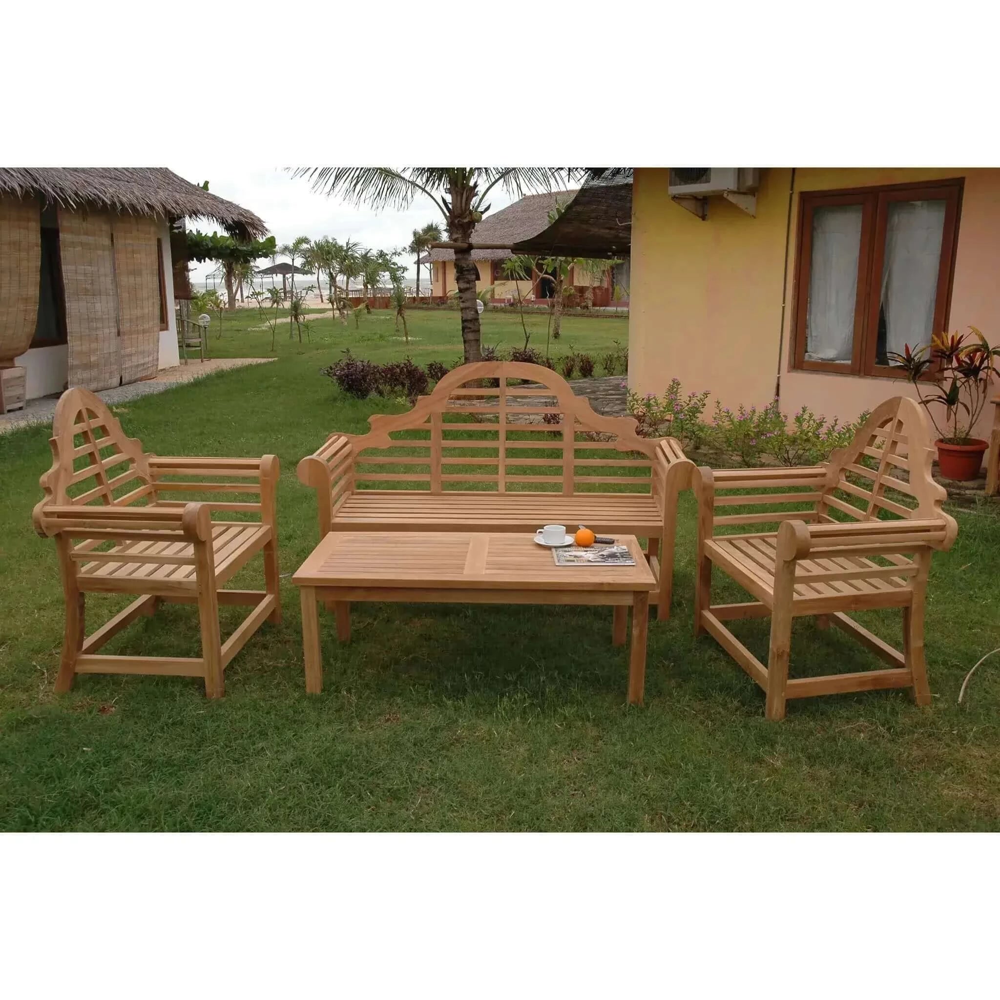 Anderson Teak Marlborough 3-Seater 4-Pieces Conversation Set-45